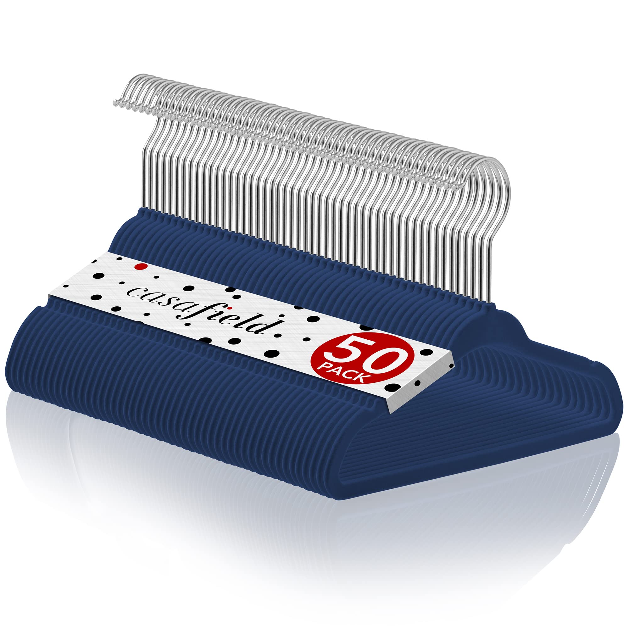 Casafield 50 Velvet Baby Hangers - 11'' Size For Infant & Toddler Clothes - Royal Blue