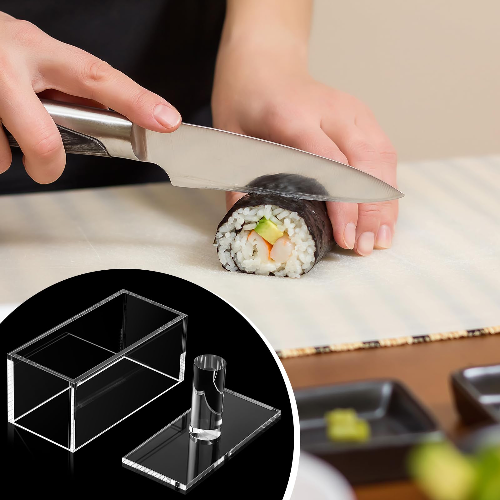 Musubi Maker Kit,2 Acrylic Musubi Mold And 1 Luncheon Meat Slicer Stainless Steel Wires Non Stick Musubi Maker Press Bpa Free Su