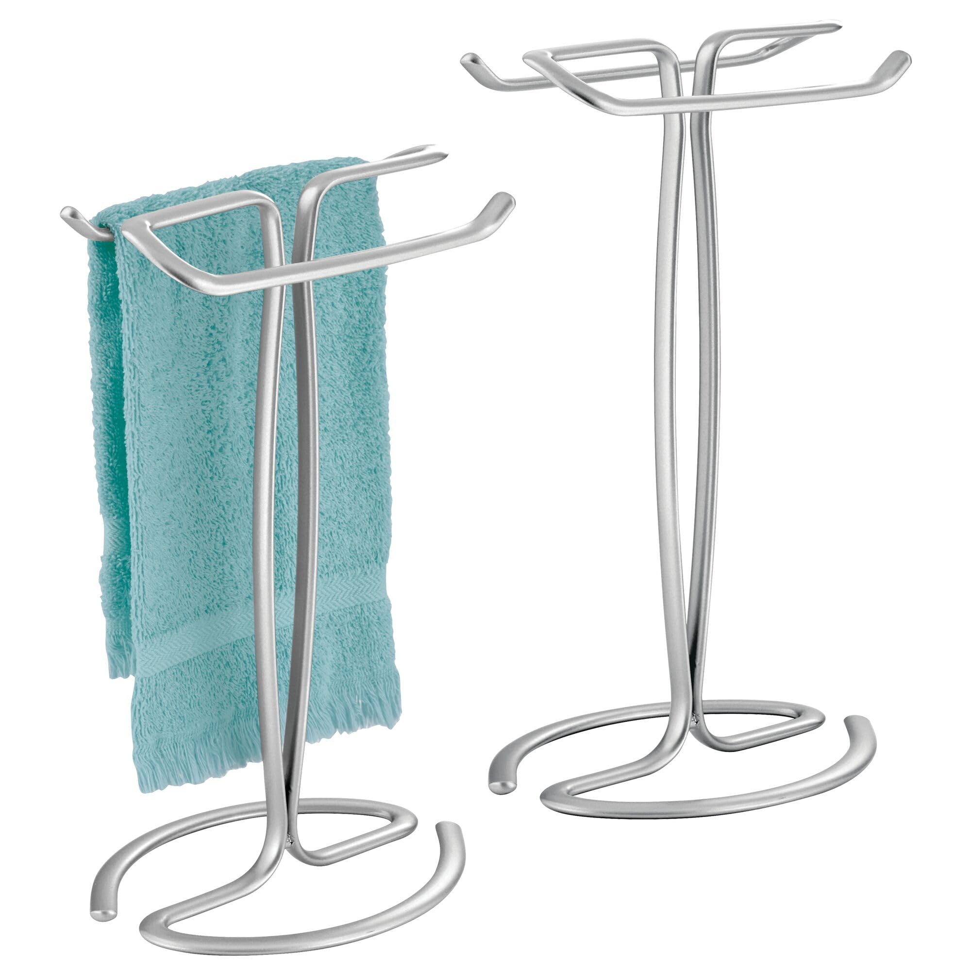 Idesign T-Shape Countertop Hand Set Of 2-Chrome Towel Holder