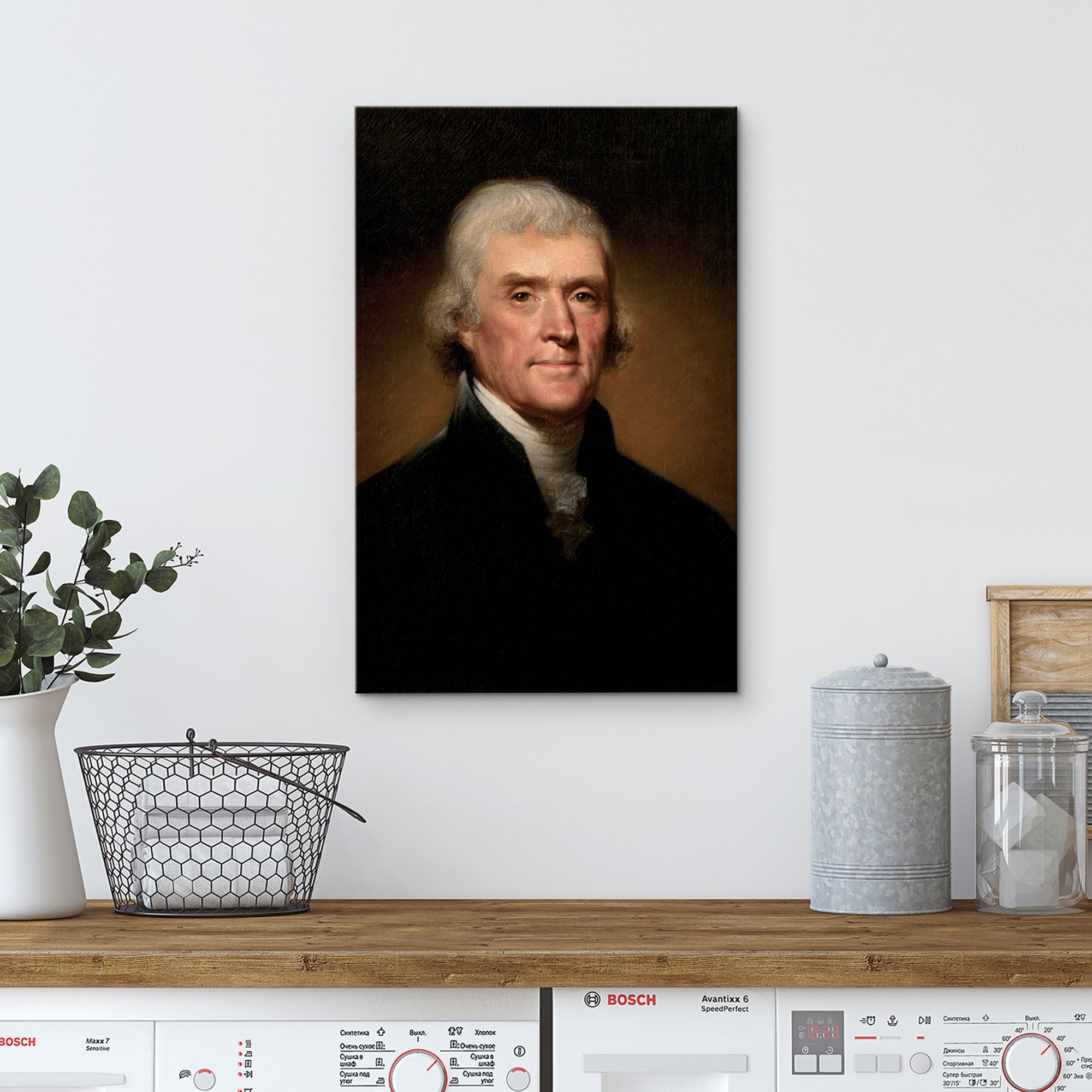 Wall26 Canvas Print Wall Art Portrait Of Thomas Jefferson People Pop Culture Historical Realism Famous Closeup Colorful Multicol