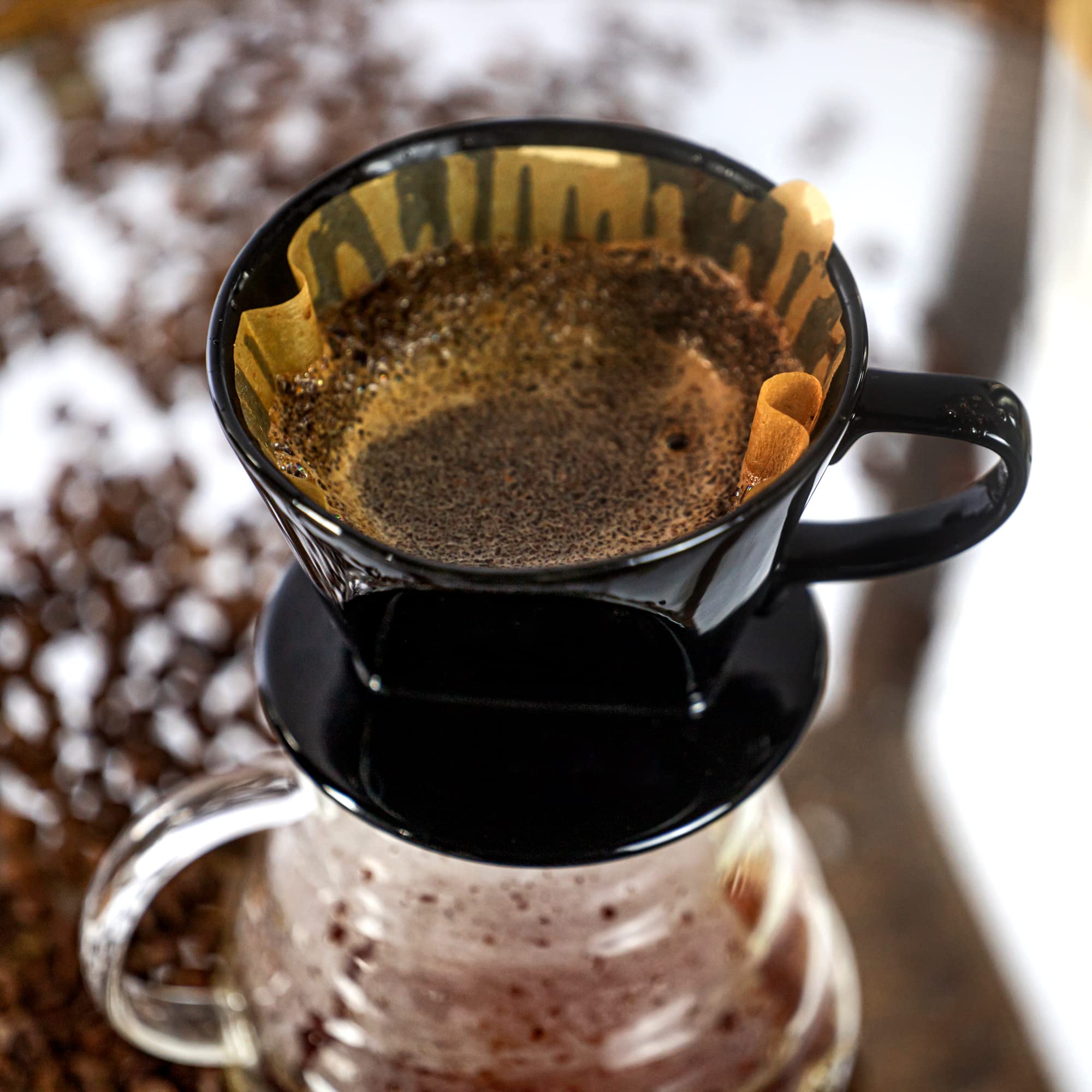 LHUKSGF Pour Over Ceramic - Coffee Dripper Ceramic Coffee Maker with 3 Holes Flat Bottom  Porcelain Slow Filter Cone for Travel  Camping  Office  Home  Coffee Maker Brew