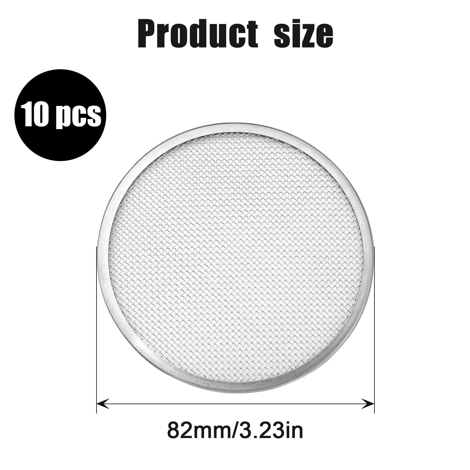 SAVITA 10pcs Stainless Steel Mason Jar Sprouting Lids, 86mm Wide Mouth, Silver, Model D02311