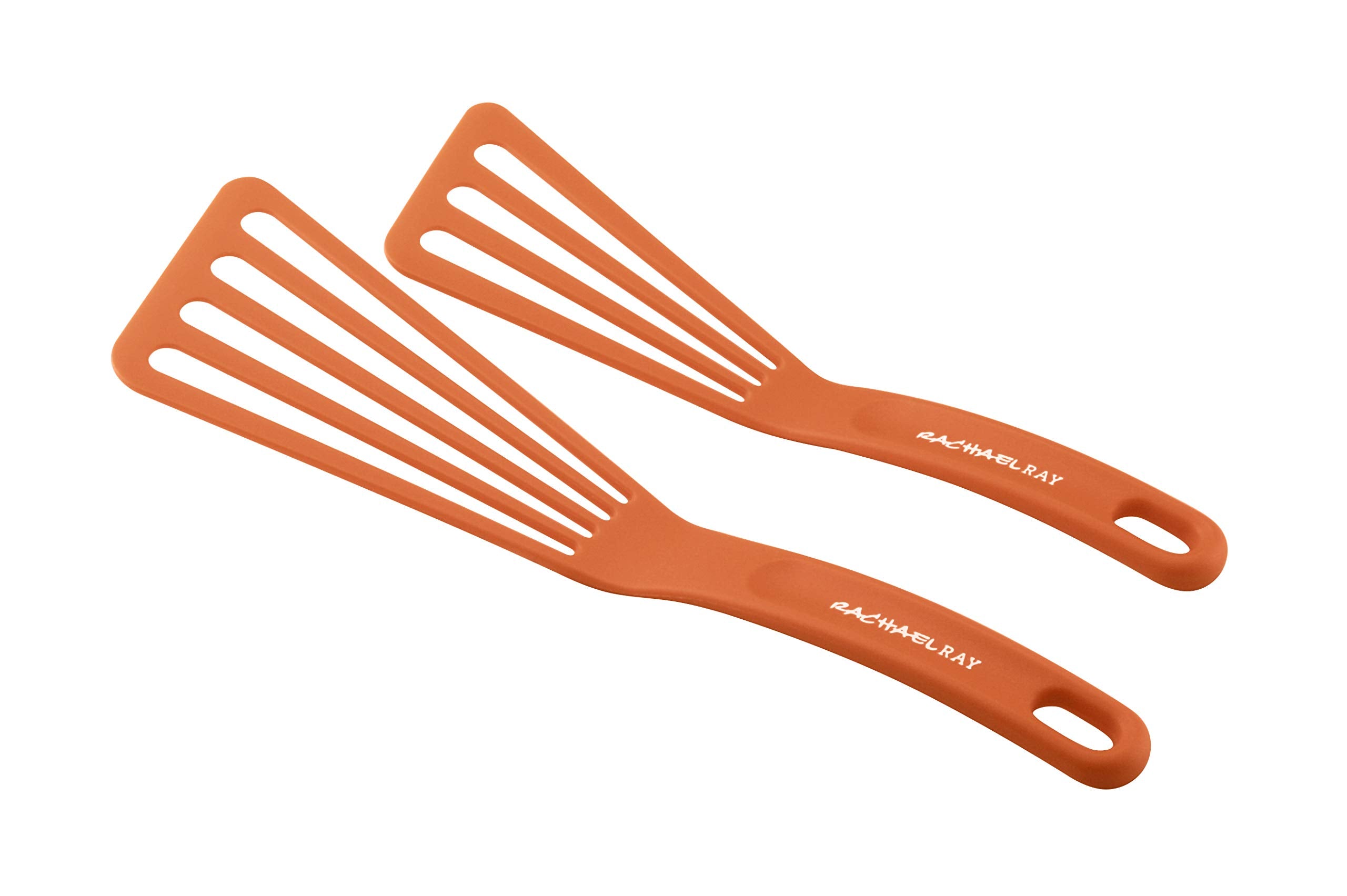 Rachael Ray Kitchen Tools and Gadgets Nylon Cooking Utensils/Spatula/Fish Turners, 2 Piece, Orange