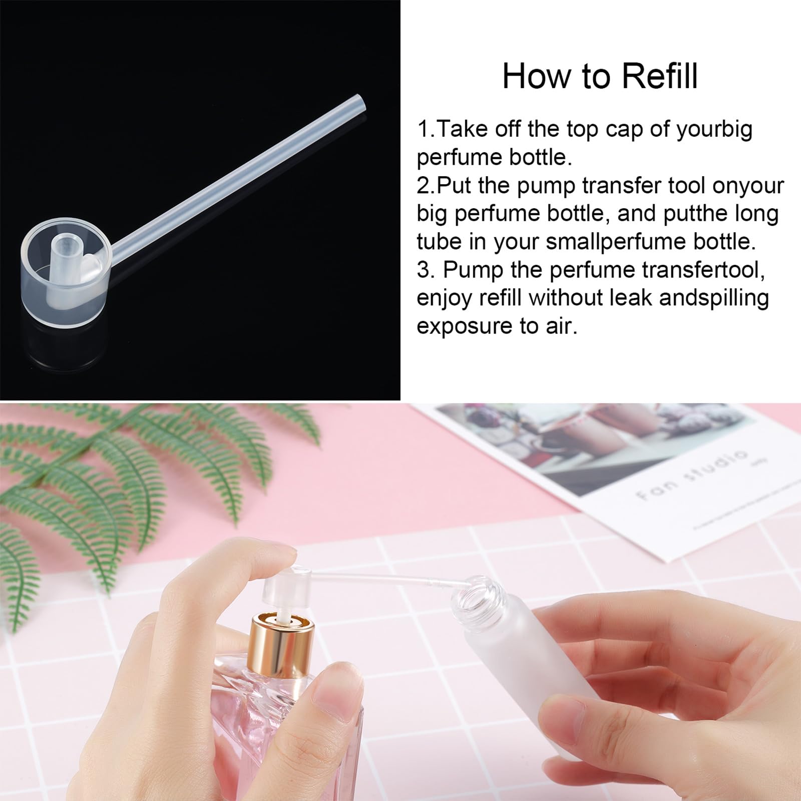 Honoson Perfume Dispenser Pump Perfume Refill Pump Cosmetic Dispenser Pump Transfer Tool for Travel Refillable Perfume Spray Bottle (24 Packs)