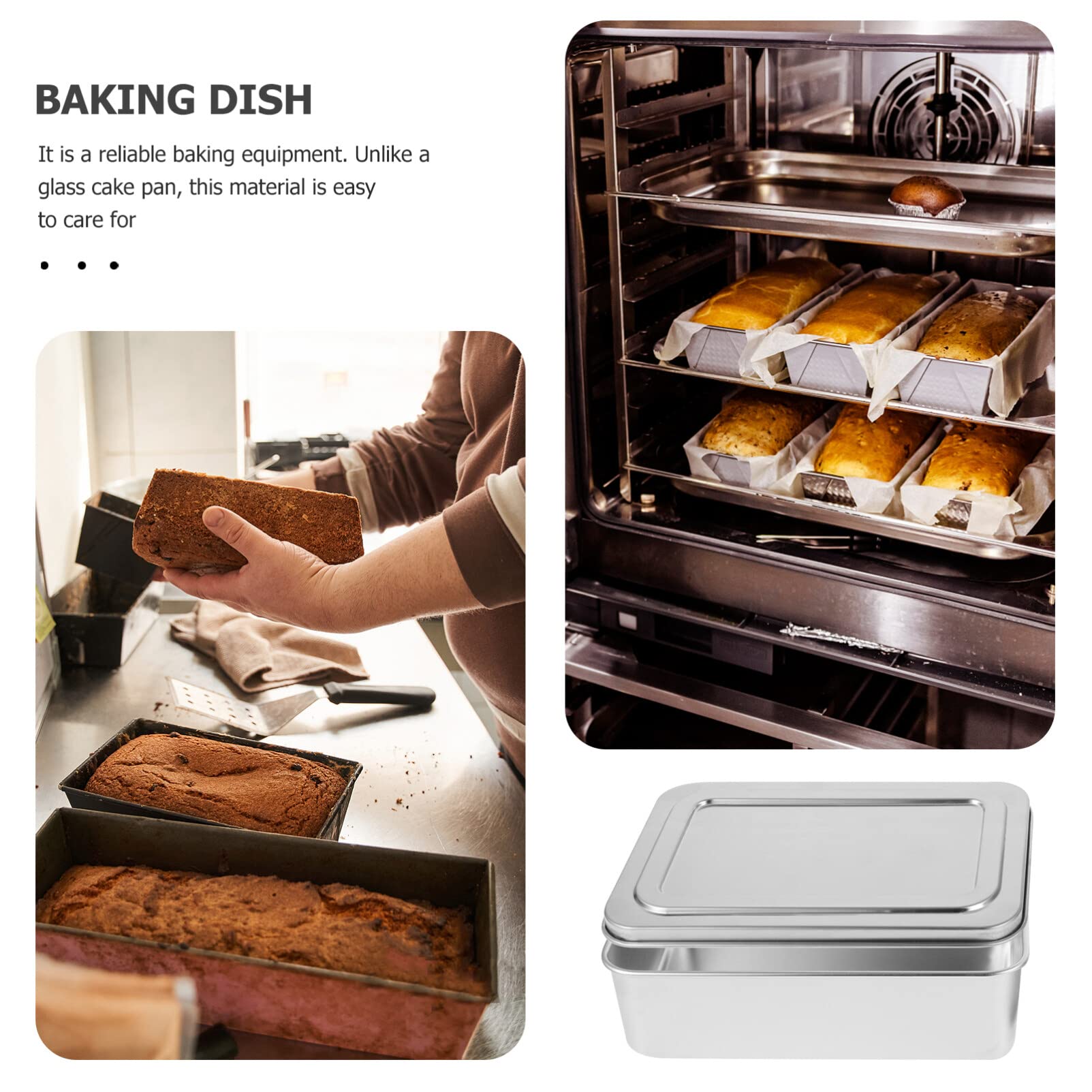 Upkoch Loaf Pan Bread Toast Box Mold Cake Baking Box Bread Baking Pan With Lid Cake Box Stainless Steel Baking Bread Box For Bak