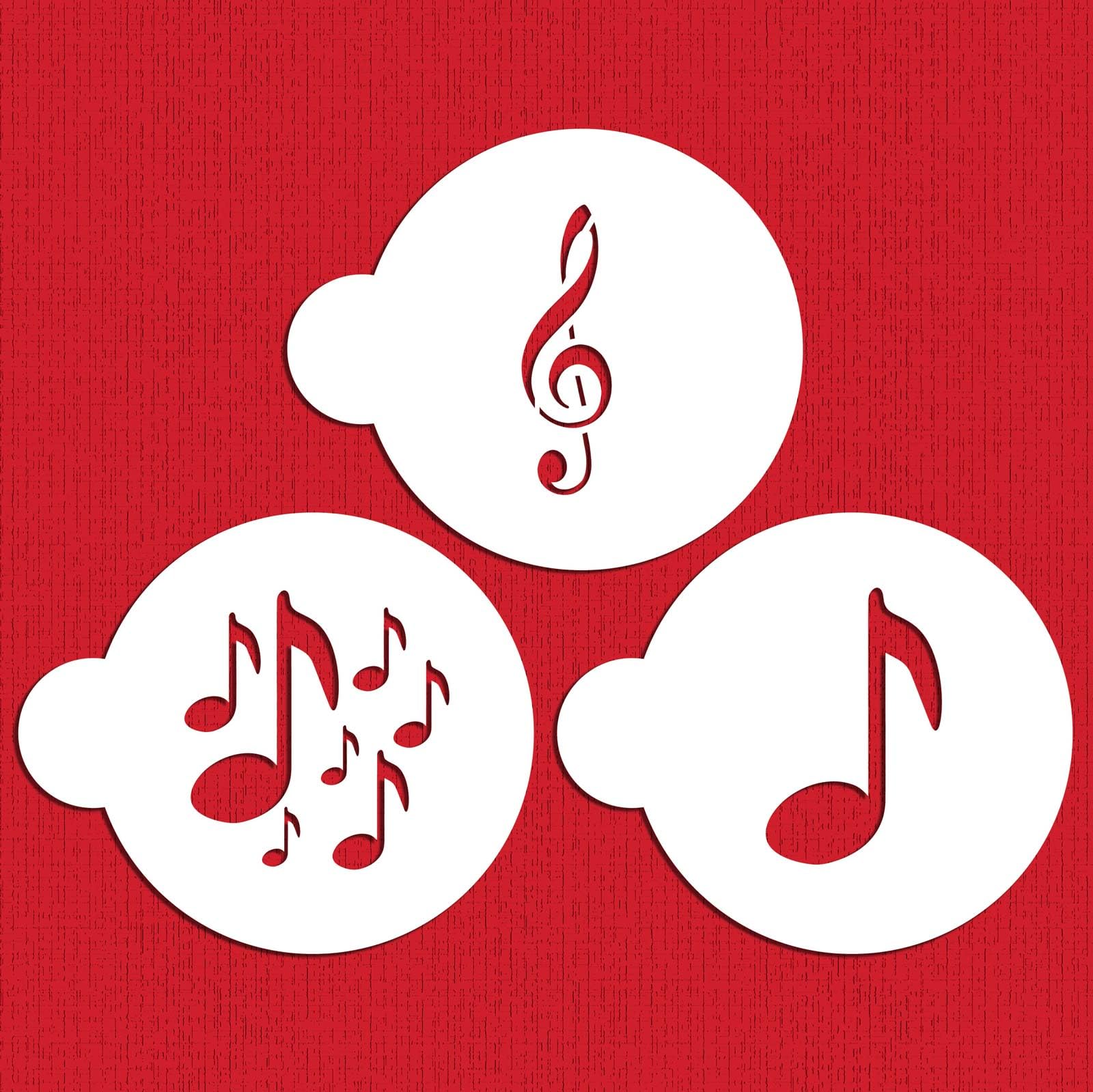 Designer Stencils Musical Cookies Stencil, Beige/Semi-Transparent