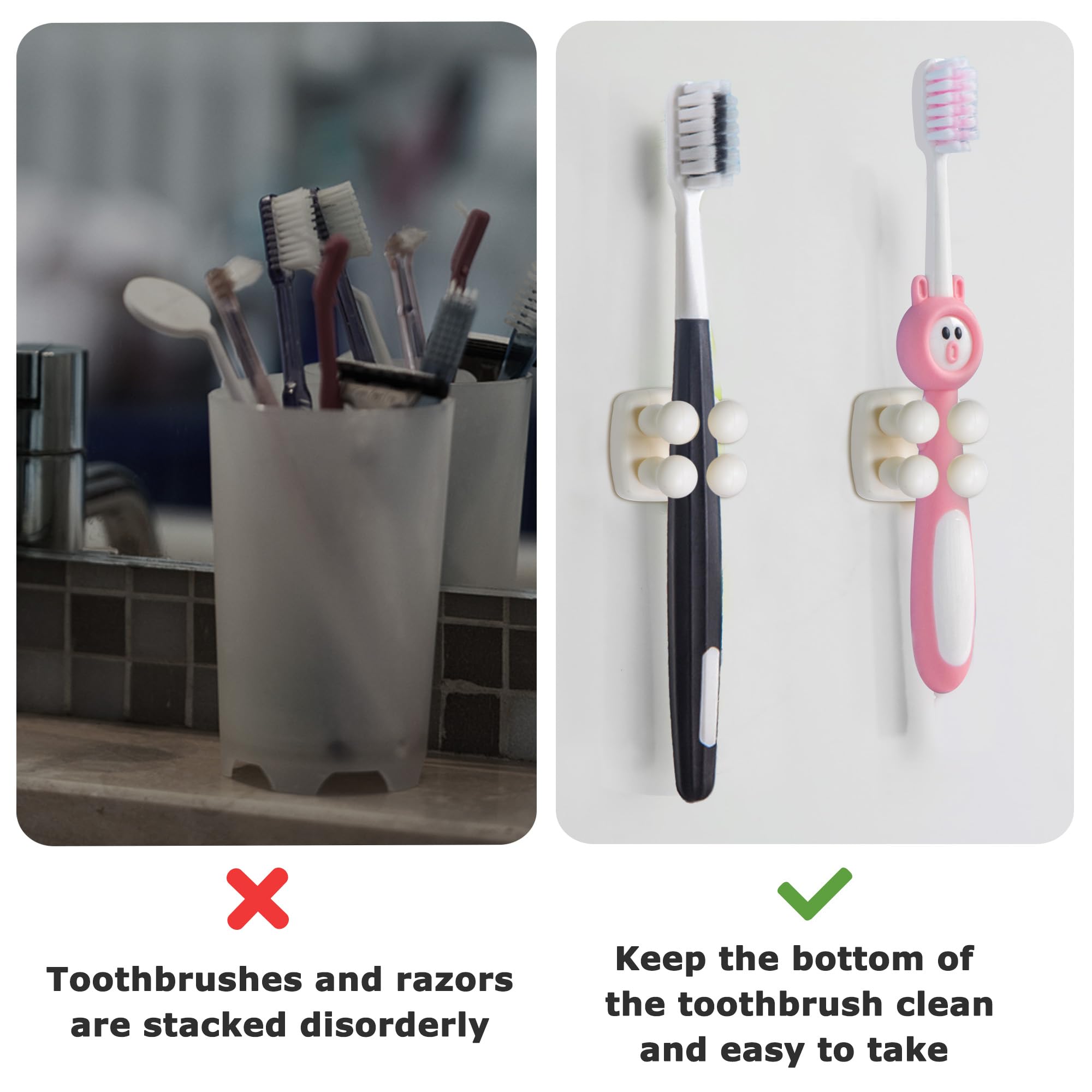 Silicone Toothbrush Holder Multi-Function Hook Waterproof Self Adhesive Single Toothbrush Hook Plug Holder For Wall For Hanging