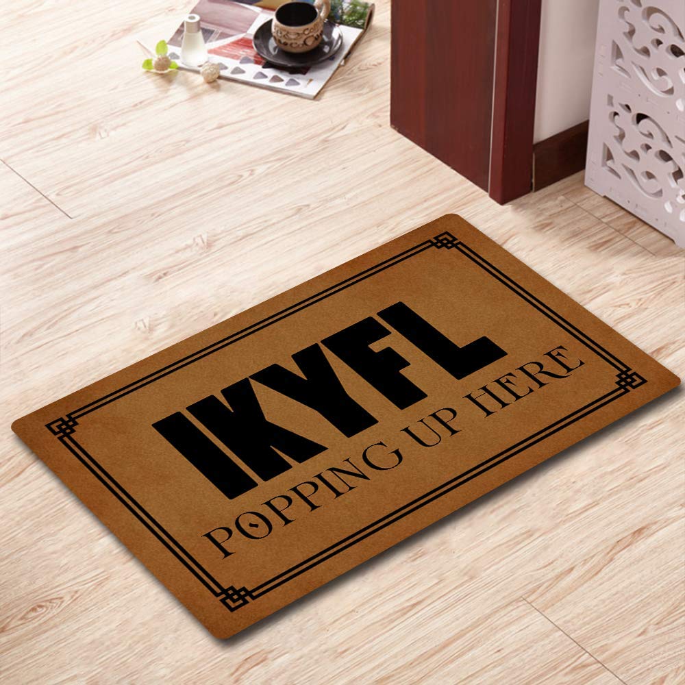 Ifhuh Ikyfl Popping Up Here Doormat Ikyfl Doormat Funny Doormat Sayings Front Door Mat Rubber Non Slip Backing Funny Welcome Mat
