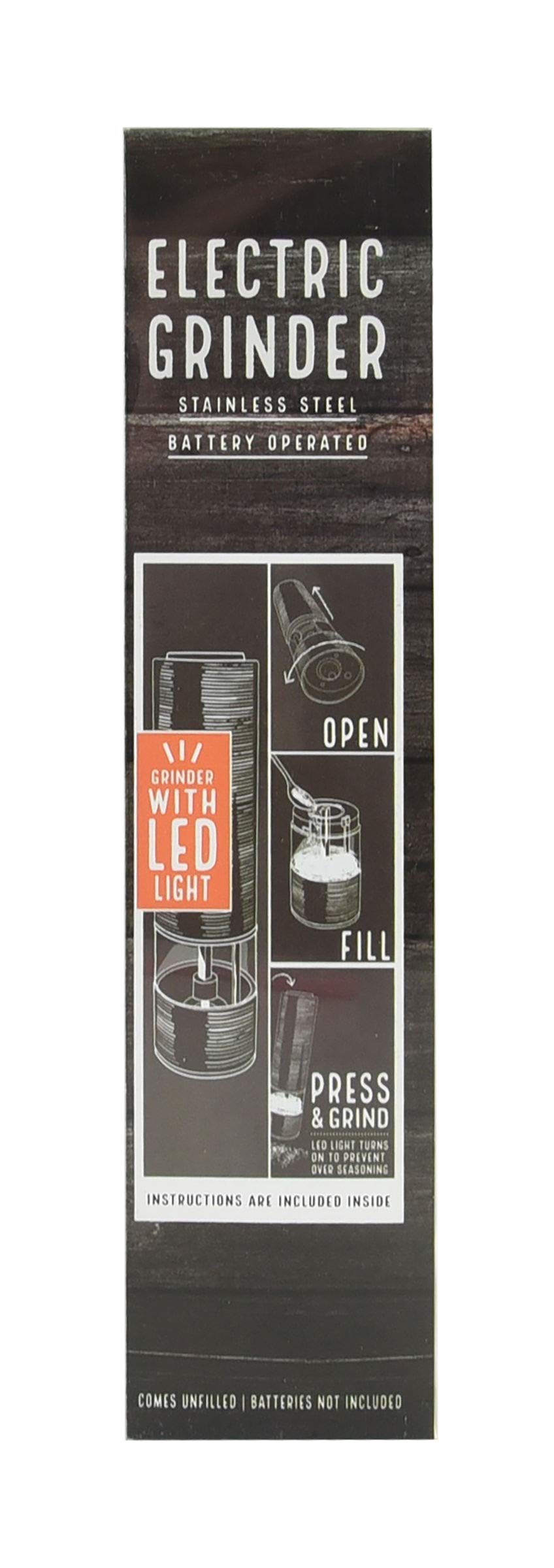 Kamenstein Unfilled Battery Operated Grinder With Light, 9-Inch, Assorted, 1 Count (Pack Of 1)