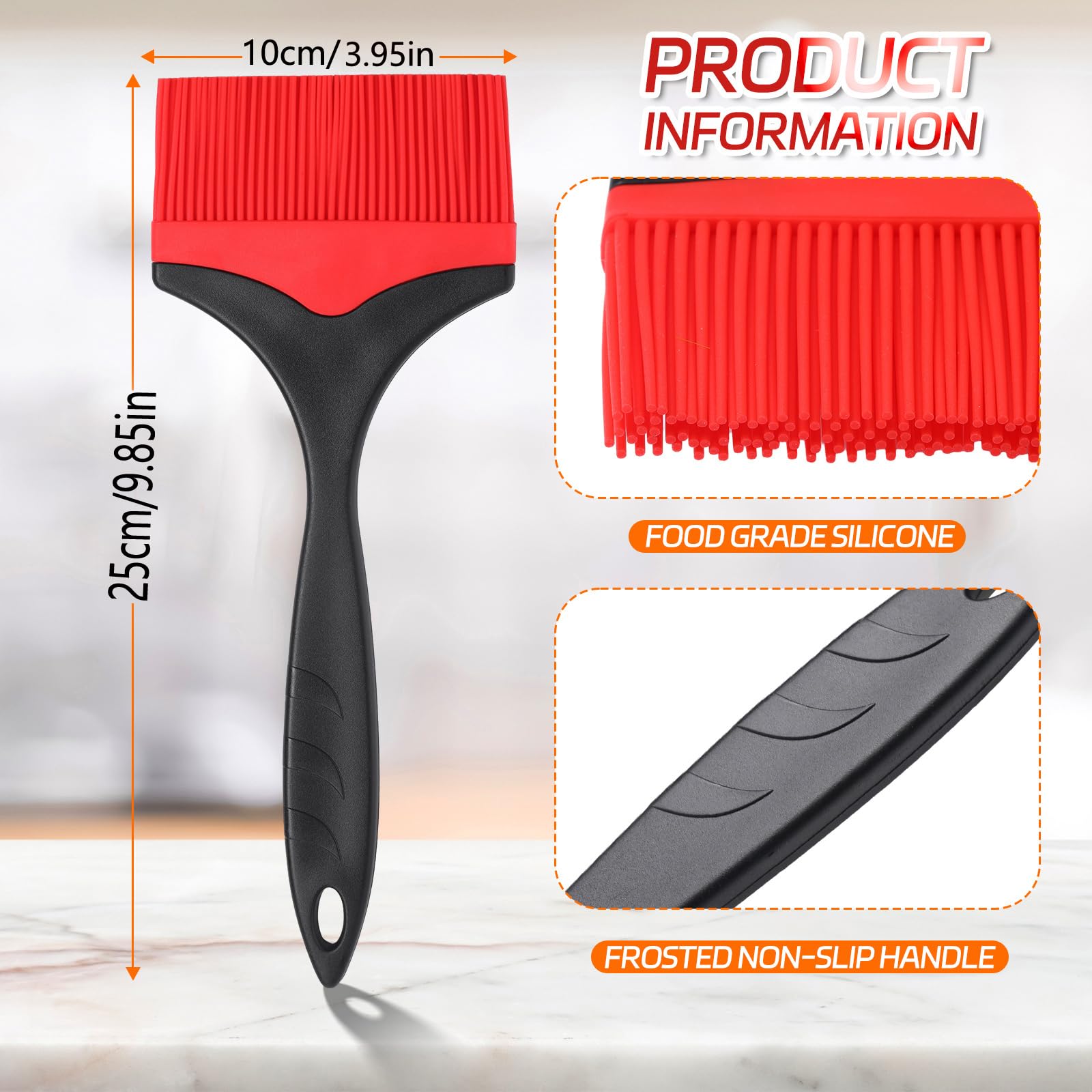 Large Silicone Basting Pastry Brush - Silicone Basting Brush For Grilling,Heat Resistant Brushes Spread Oil Butter Sauce For Coo