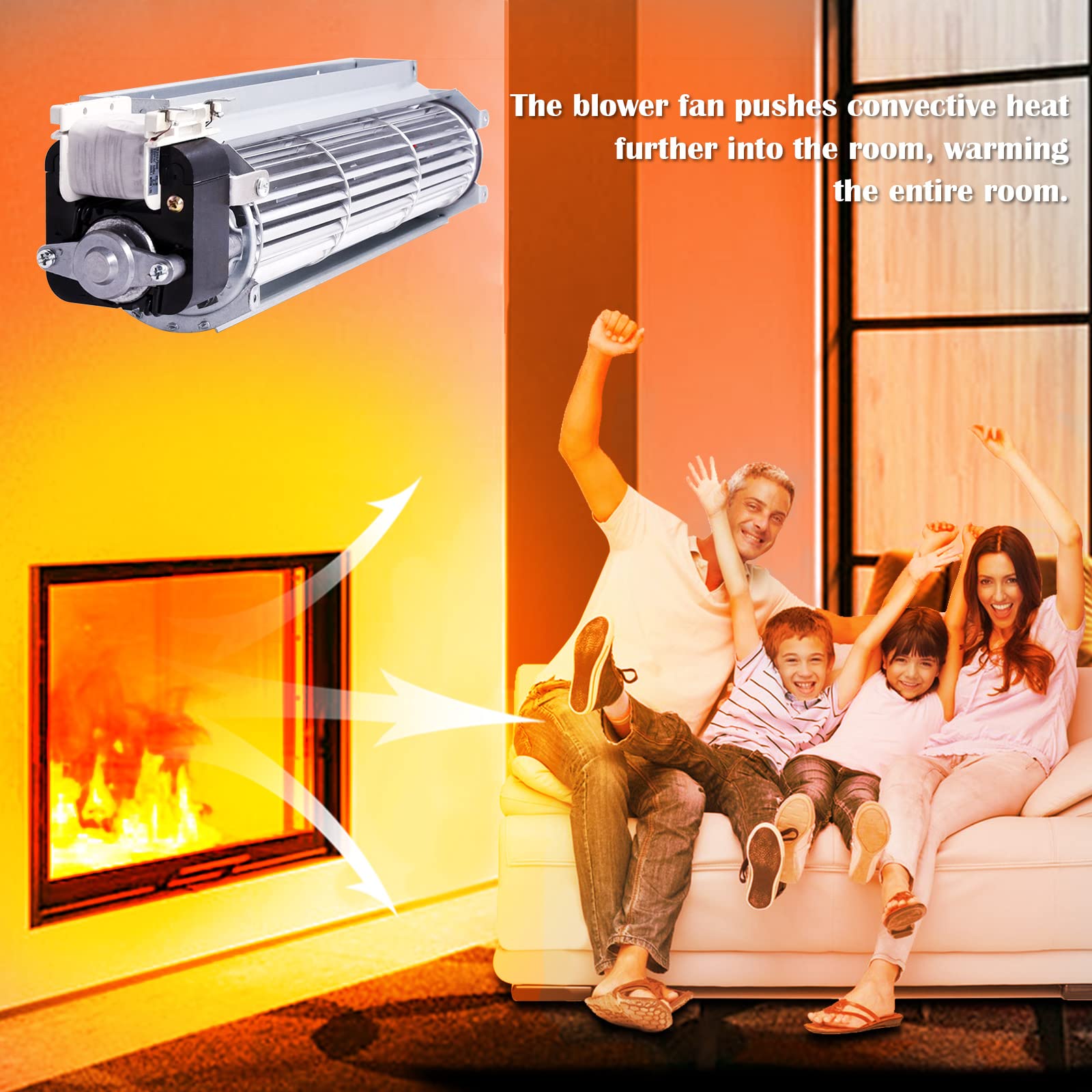 Hiorucet GA3650A GA3700 GA3650 GA3750A BK BKT Fireplace Blower Fan Kit for Desa Tech, FMI, Vanguard, Vexar, Astria Fireplace. Re