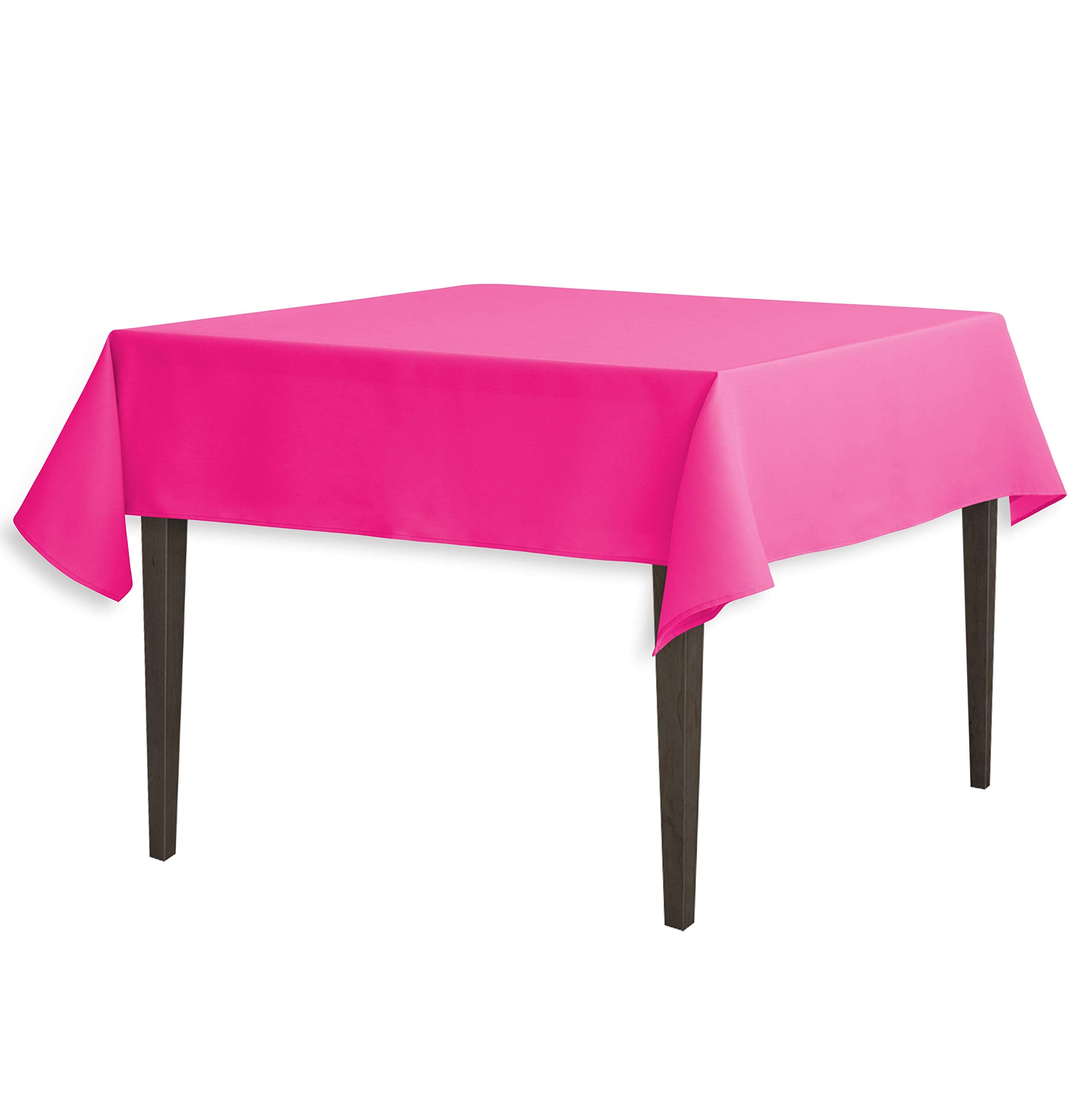 Linentablecloth 54-Inch Square Polyester Tablecloth Fuchsia