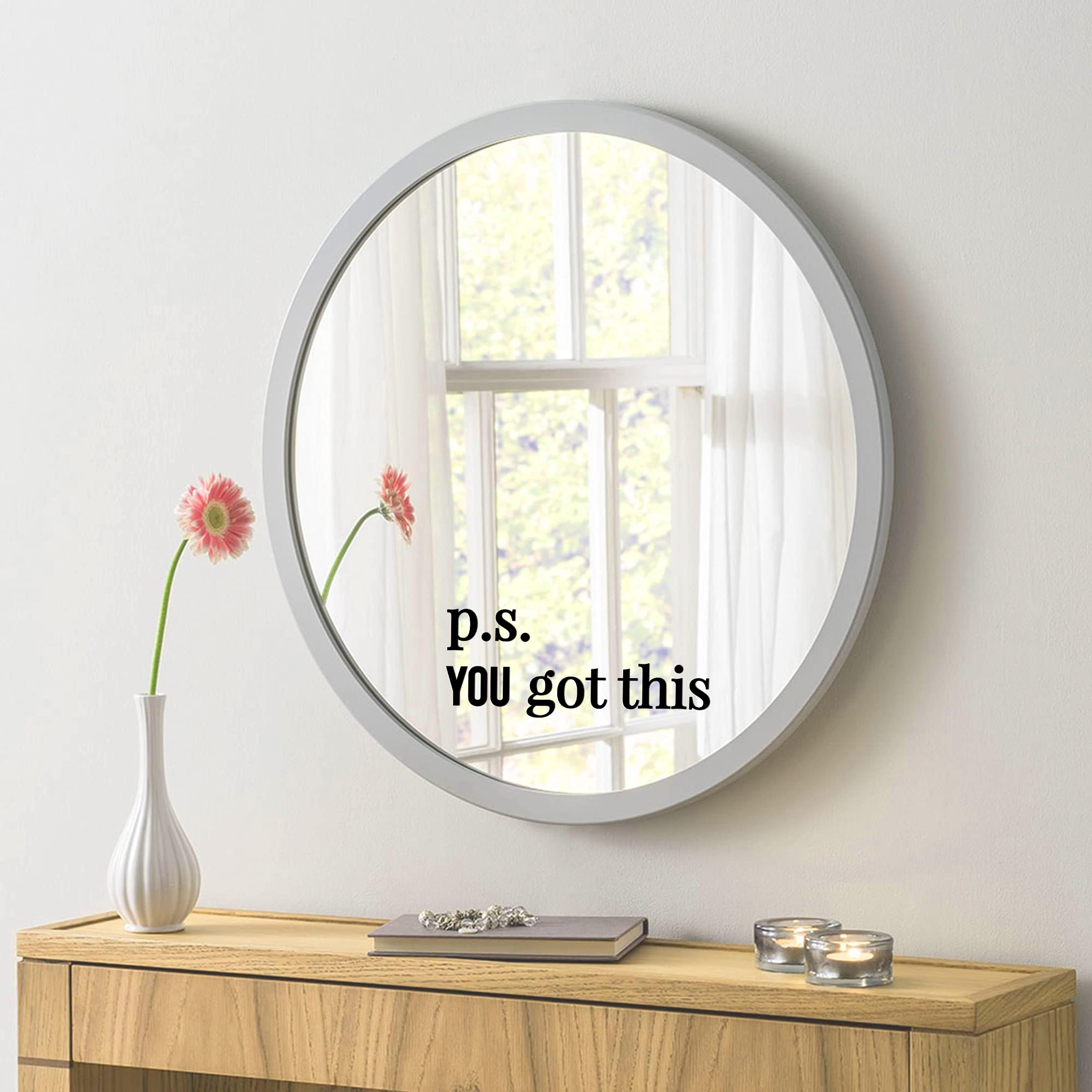Maz Distributions - P.S You Got This Mirror Sticker - Vinyl Mirror Decals - Waterproof Mirror Inspirational Stickers - Indoor An