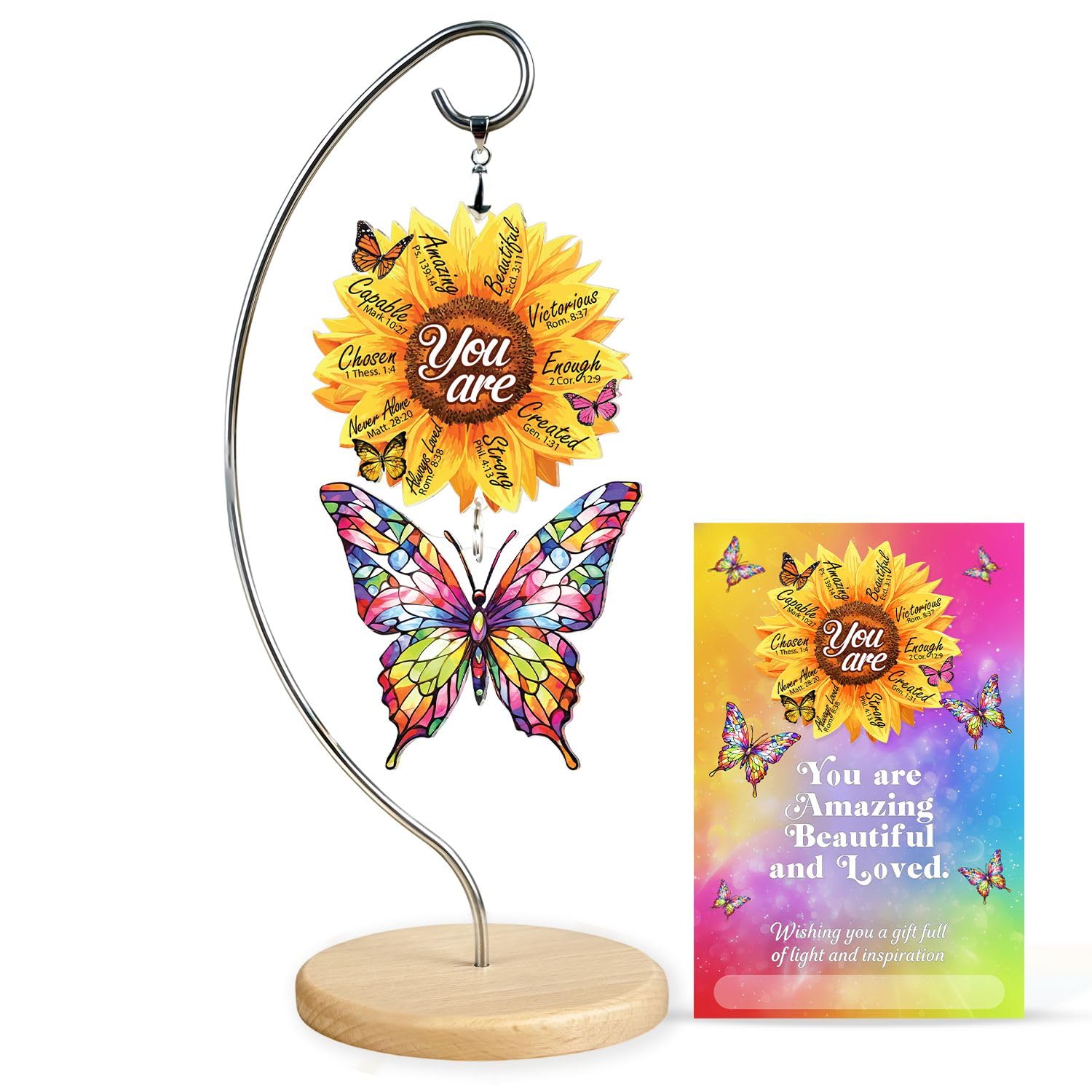 Christian Gifts for Women Birthday, Butterfly Inspirational Gift for Friends, Mom, Sister, Girl, Female Coworker, Christian, God