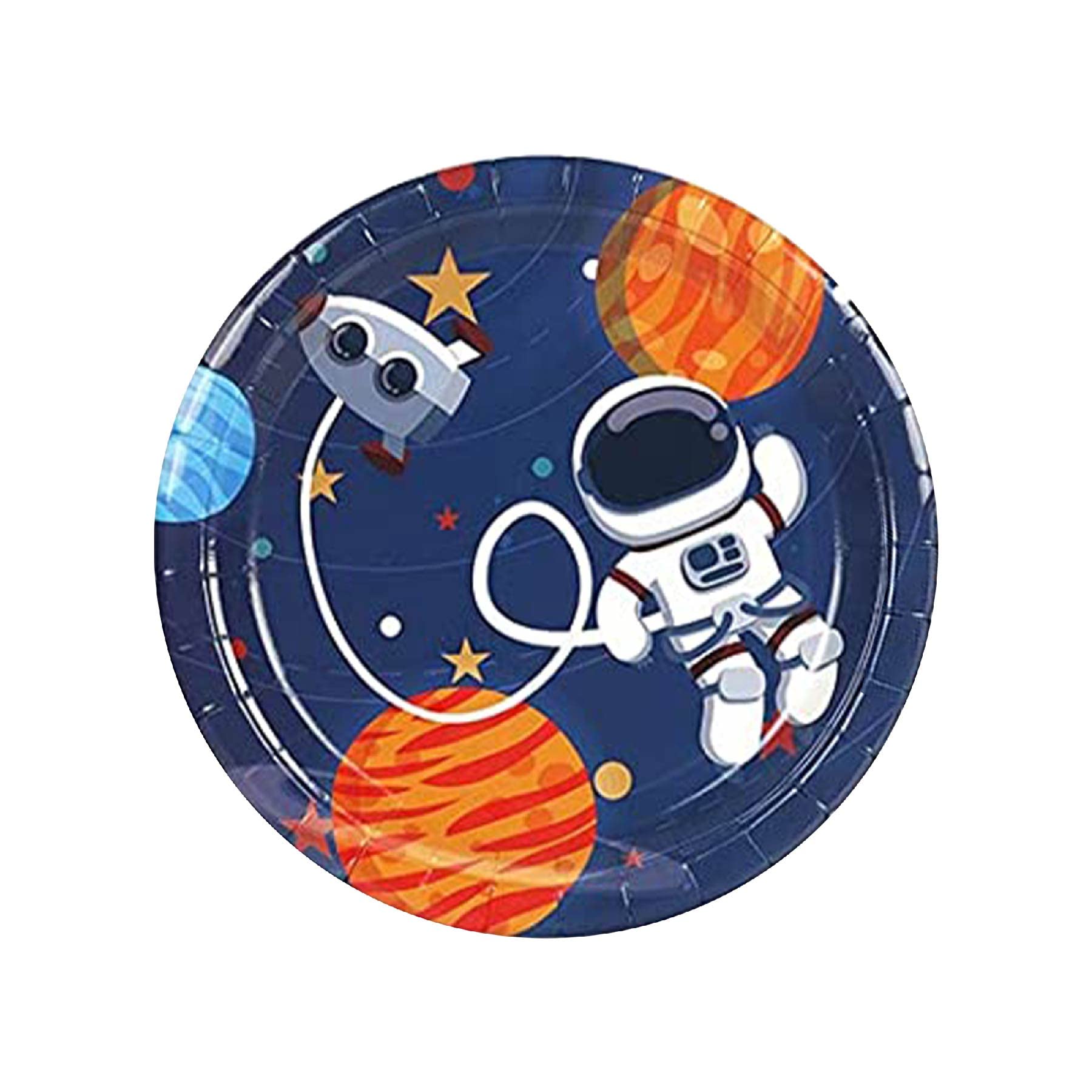 Wanna Party Space Theme Plates, 9 Inch Paper Plates For Outer Space Birthday Party Supplies,Galaxy Solar System Astronaut Theme