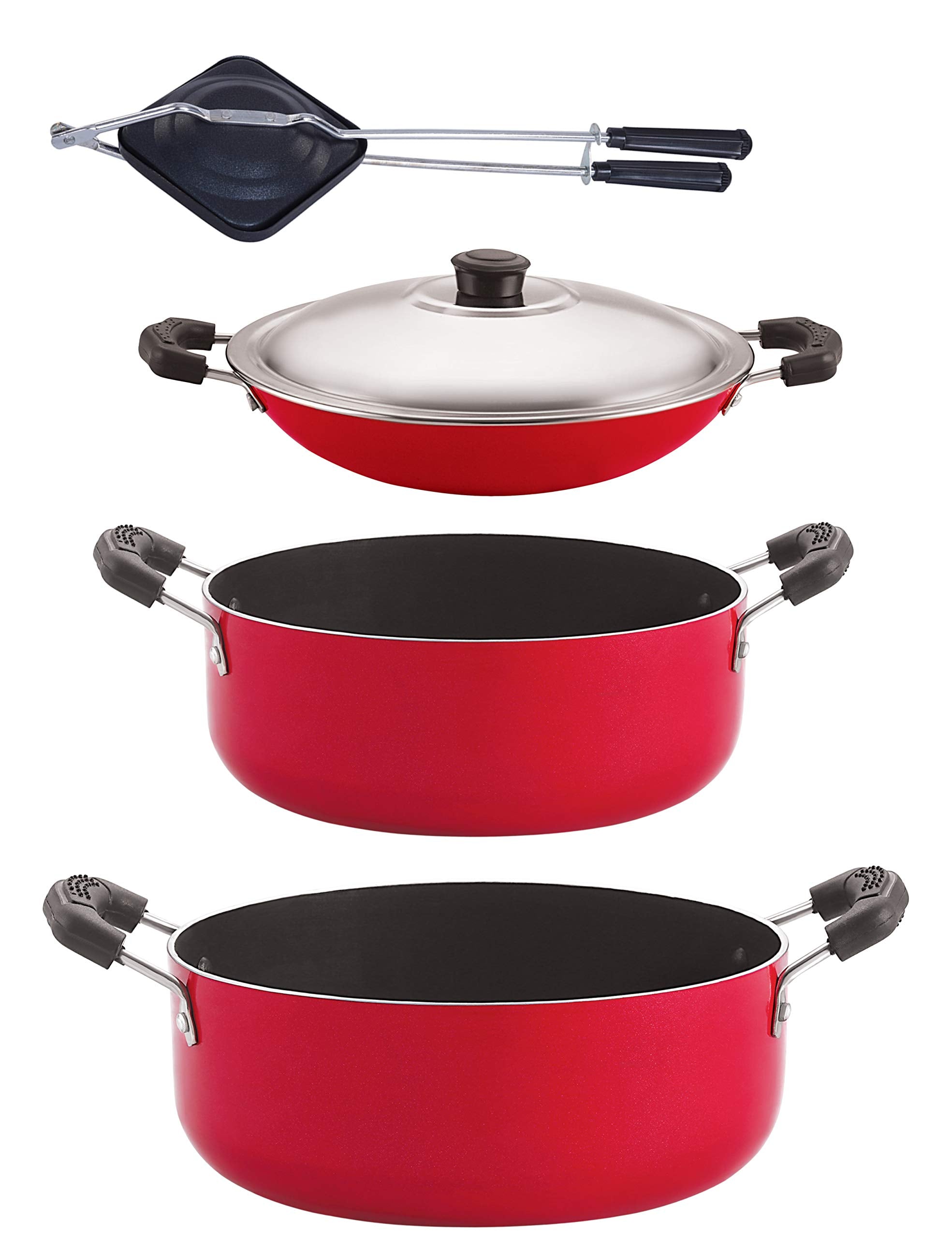 Nirlon NonStick Aluminium Cookware Set, 4Pieces (Ac_Cs20_Ht_Cs24)
