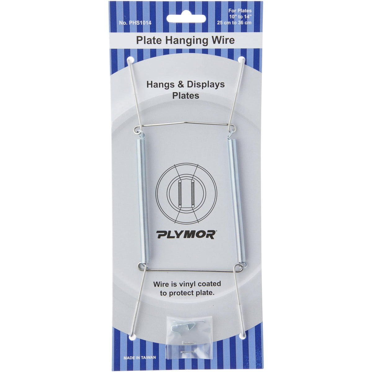 Plymor Stainless Steel Wall Mountable Plate Hanger, 8'' H X 3'' W X 0.5'' D (For Plates 10'' - 14'')