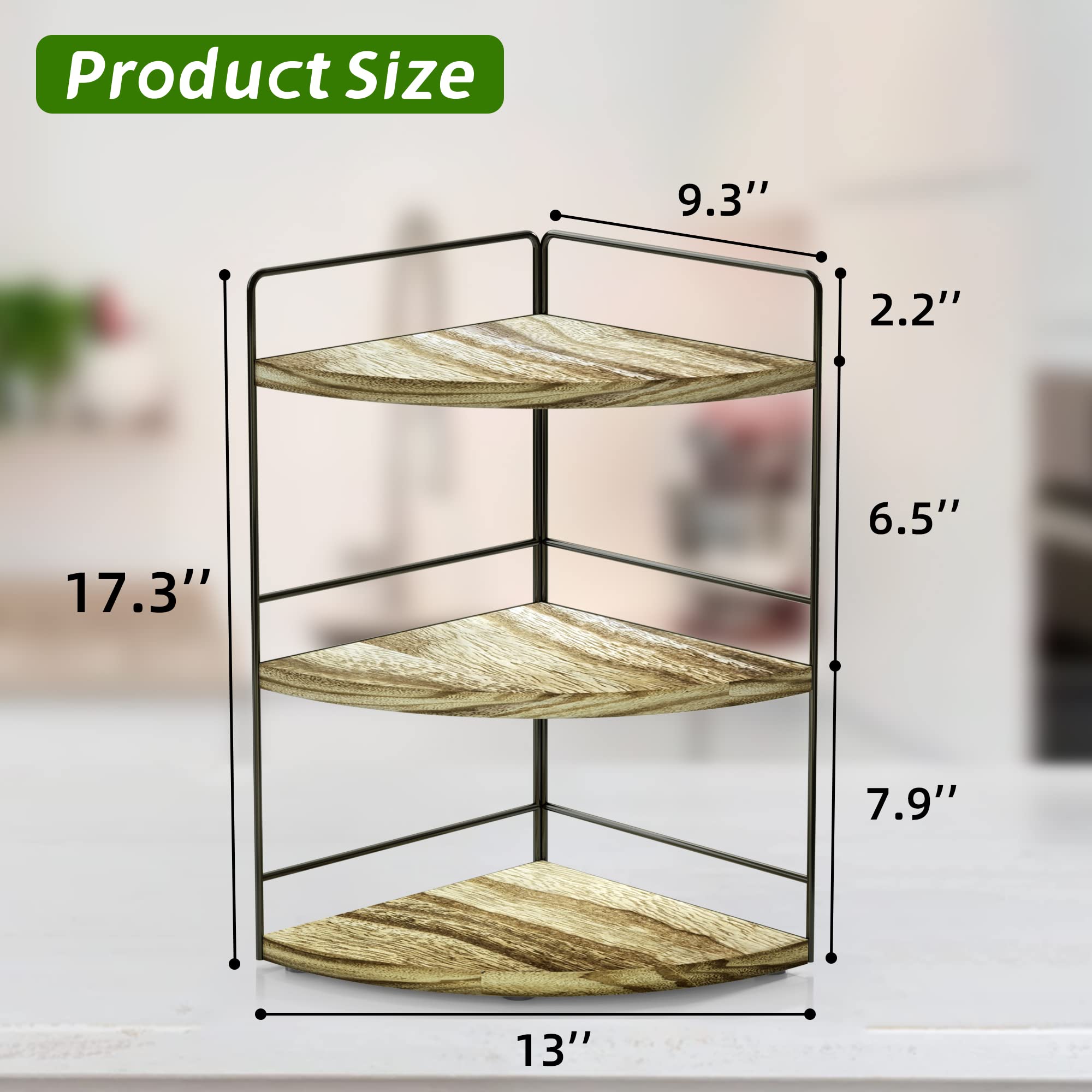 Zgo 3-Tier Bathroom Organizer Countertop, Corner Bathroom Counter Organizer, Makeup Organizer For Vanity Skincare Organizers And