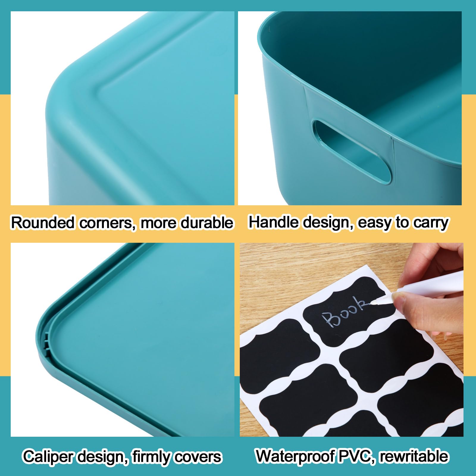 Tanlade 8 Pcs Plastic Storage Bins Stackable Baskets With Lid And Handle Colorful Desktop Storage Box Cubby Containers For Shelf