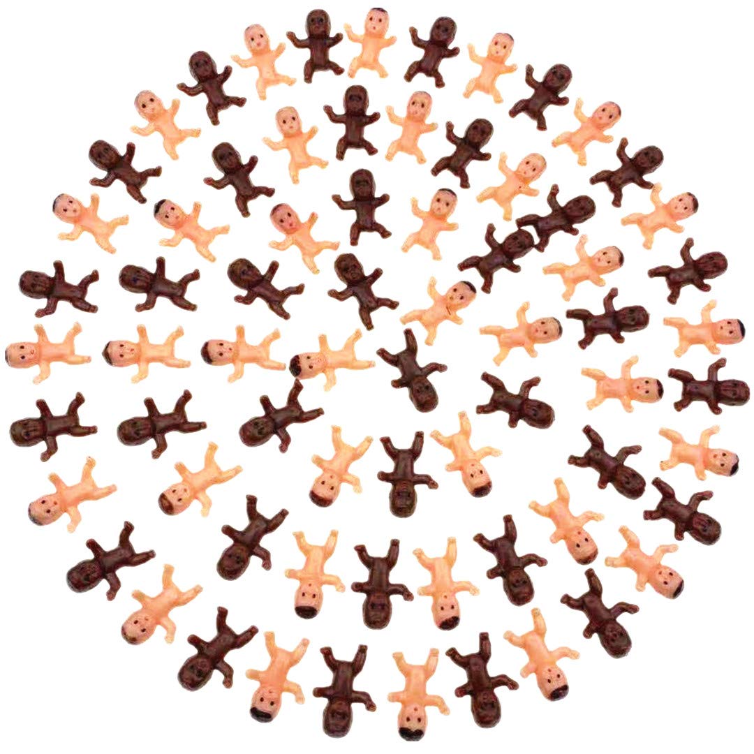 Juxingdazyf 72 Pieces Mini Plastic Baby Favor Supplies For Baby Shower And Ice Cube Game, 1 Inch Babies King Cake Baby Plastic B