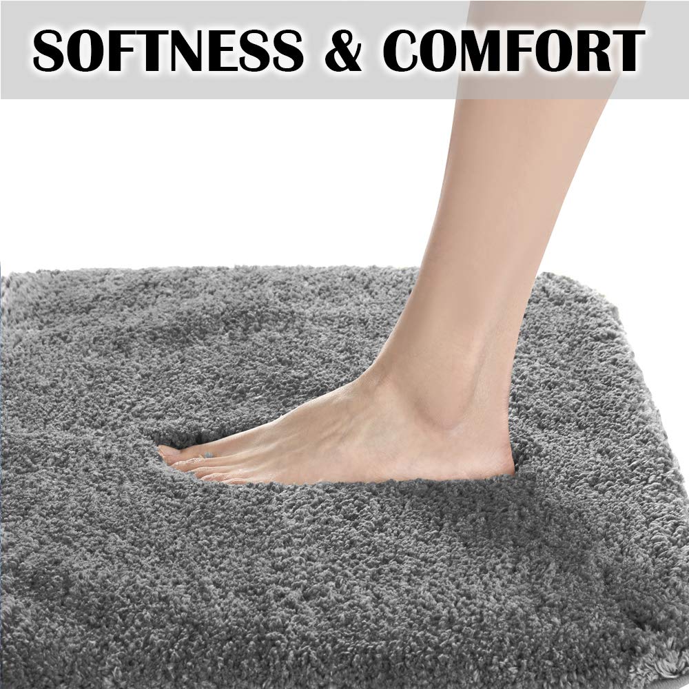 Suchtale Bath Rug For Bathroom Non Slip Bathroom Mat (20 X 32, Dark Grey) Water Absorbent Soft Microfiber Shaggy Bathroom Rug Ma