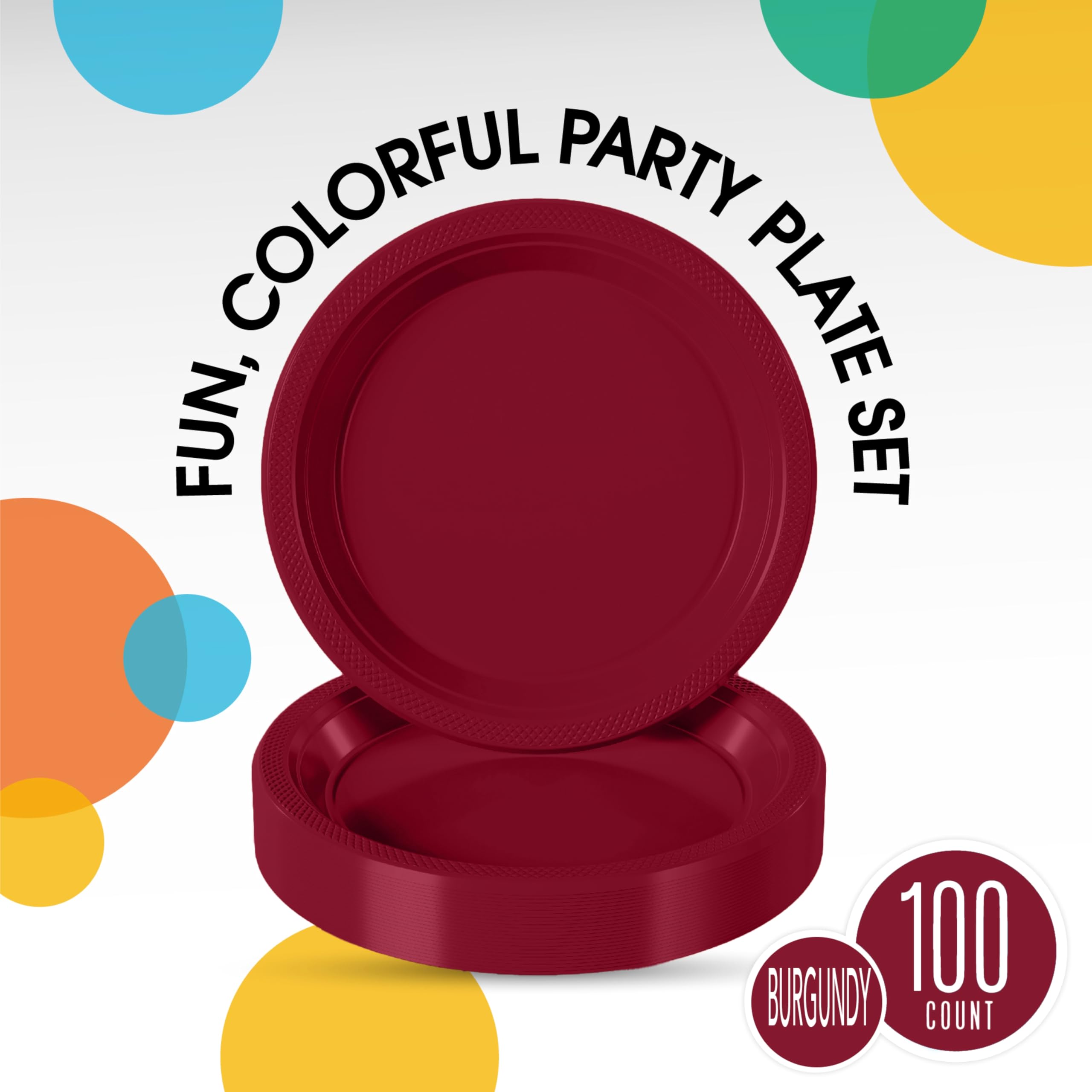 Exquisite Burgundy Plastic Plates For Party 10 Burgundy Disposable Plates For Party Supplies 100 Pcs Disposable Dinner Plate H