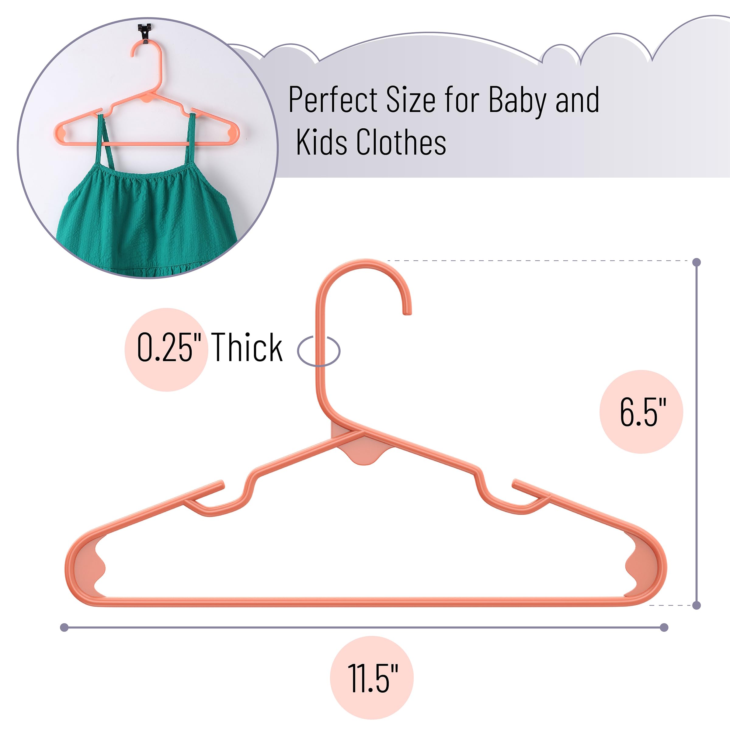 Mr. Pen- Kids Plastic Hangers, 10 Pack, Orange Baby Hanger, Childrens Hangers For Clothes, Baby Hangers For Closet, Kids Hangers