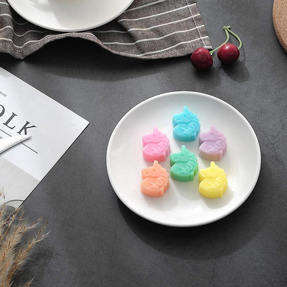 Moldfun 2-Pack Unicorn Head Silicone Molds Set For Making Small Soap Chocolate Candy Gummy Baking Cake Jello Jelly Wax Crayon Me