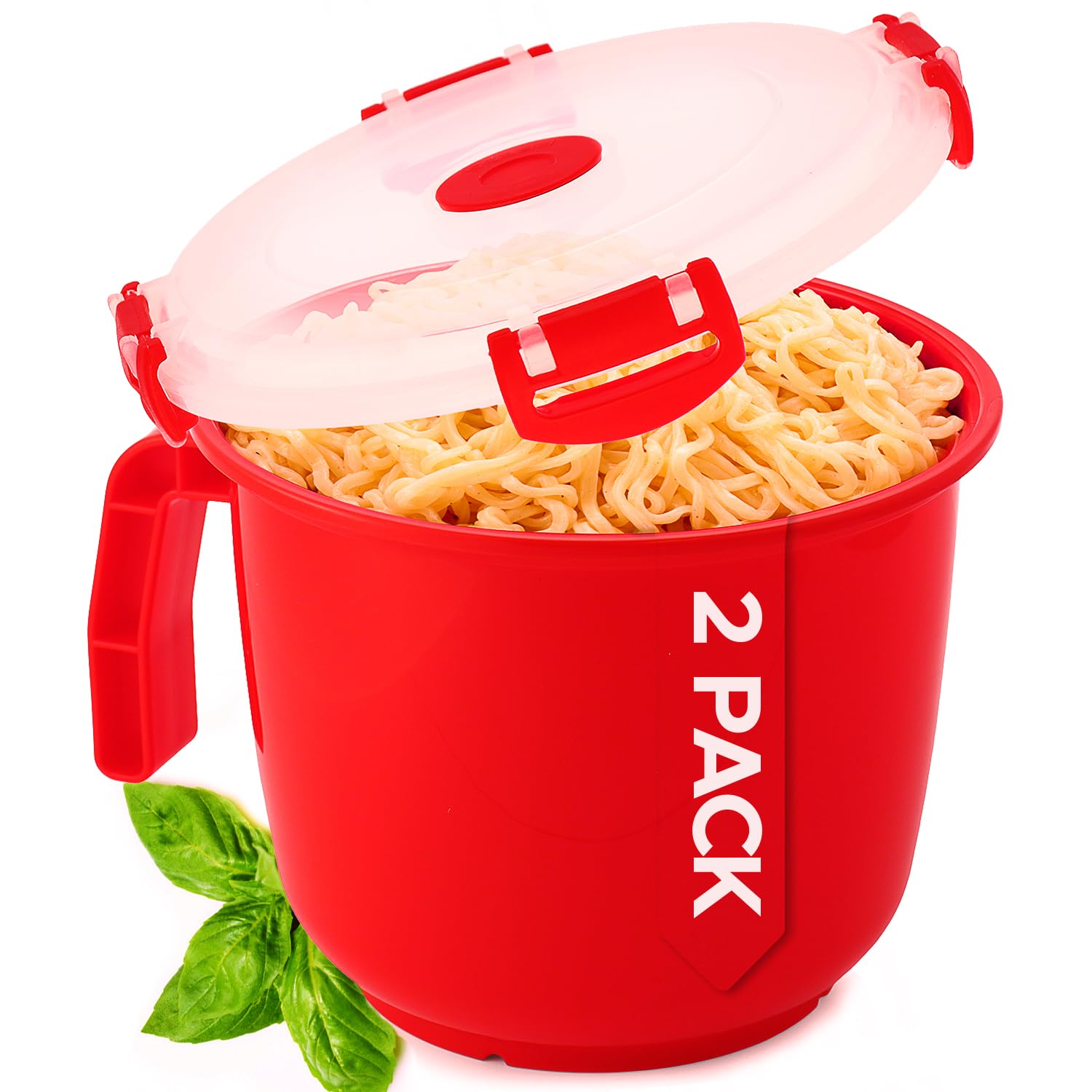 Tafura Microwave Bowl With Lid [Pack Of 2] | Microwavable Soup Bowl With Cover | Noodle Bowl | Christmas Soup Cup Microwave-Safe