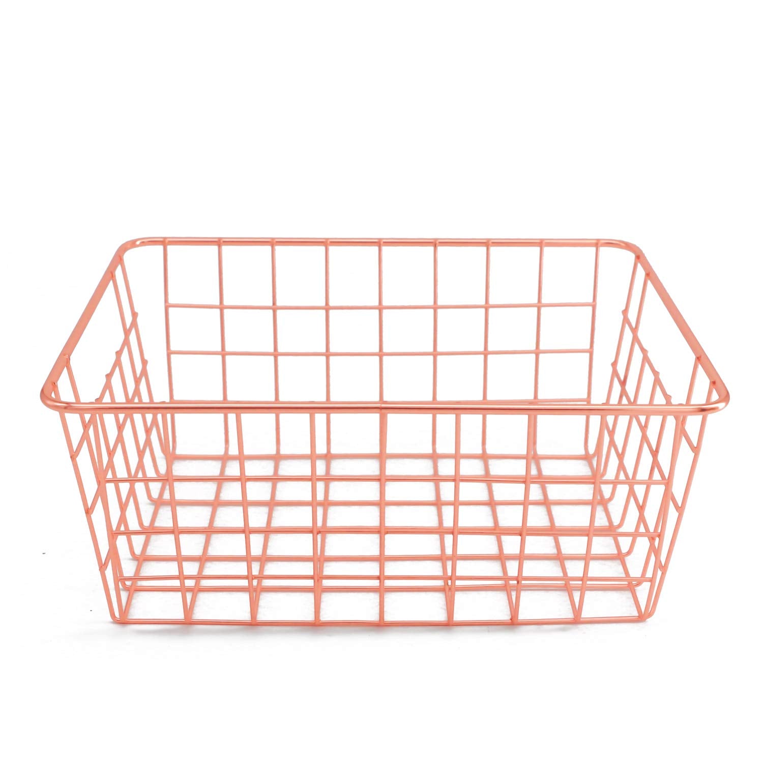 Metal Wire Storage Basket With Handles For Kitchen Food Pantry Papers Home Office Desk Basket Bathroom Laundry Room Basket Bedro