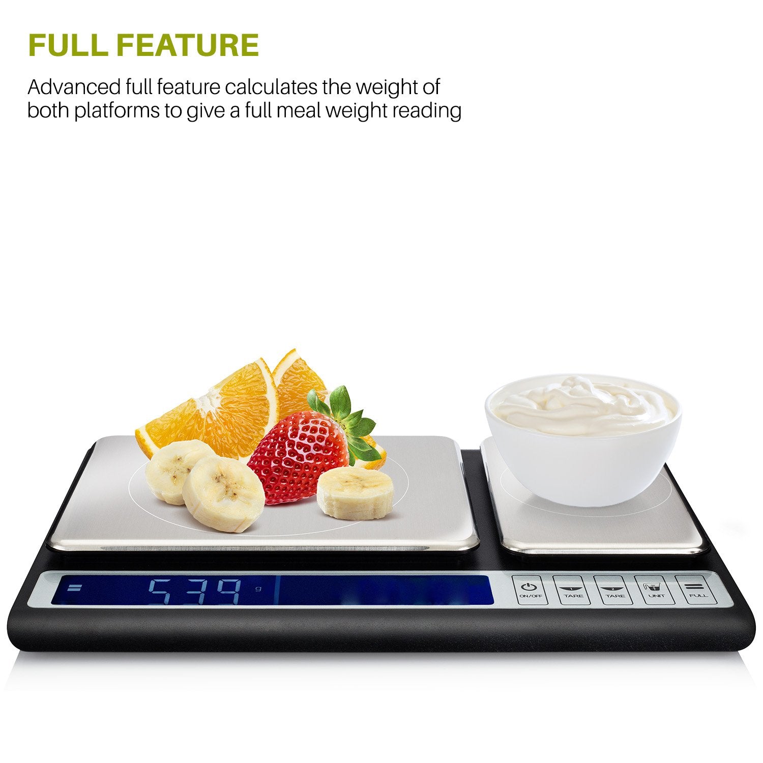 Smart Weigh Culinary Kitchen Scale 10 Kilograms X 0.01 Grams, Digital Food Scale With Dual Weight Platforms For Baking, Cooking,