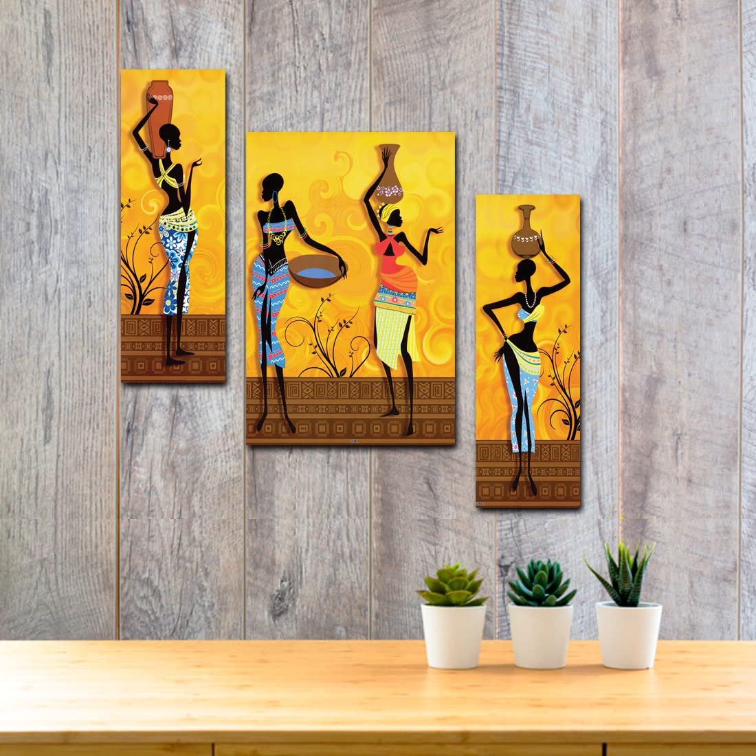 pnf Modern Abstract Art Set of 3 MDF Panel-0888-(MDF,Multicolour,18x12inch)