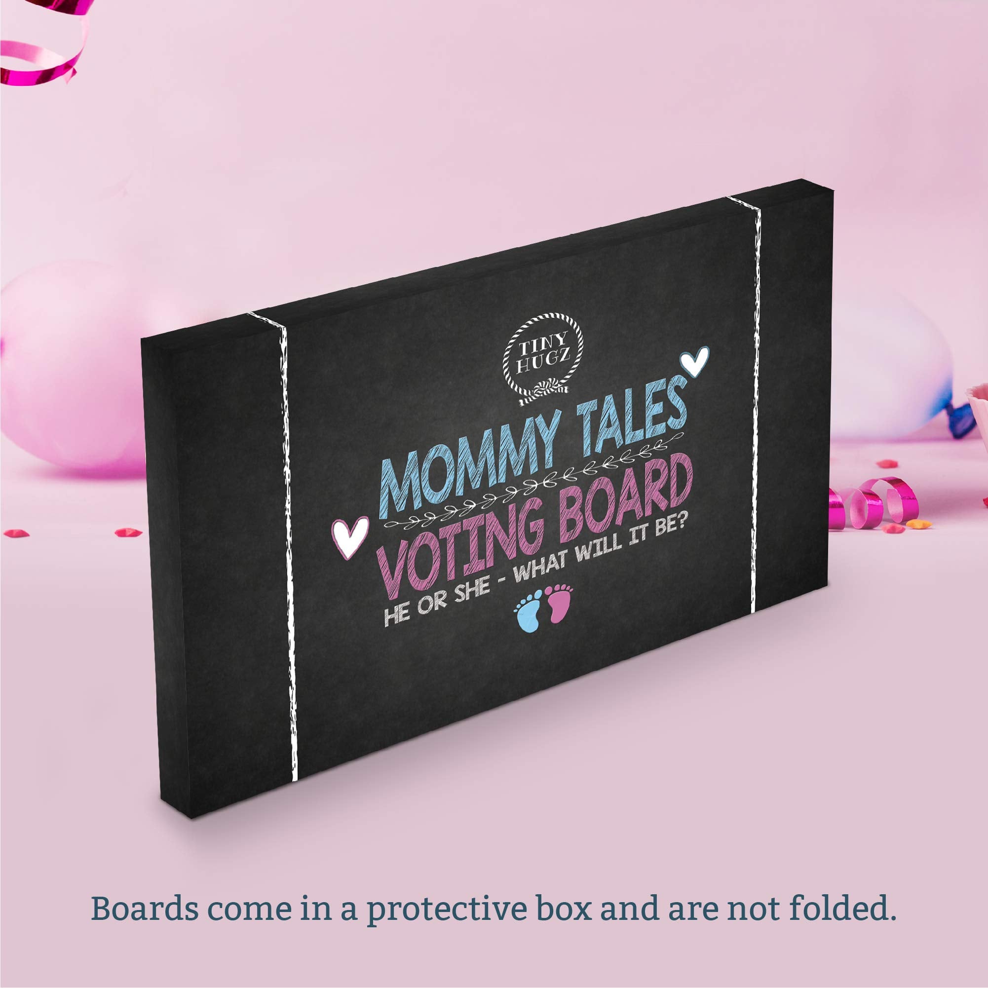 Gender Reveal Board Games 17/11'' With Stand, 48 Blue And Pink Voting Stickers, Welcome Sign, Erasable White Marker And Clips, P