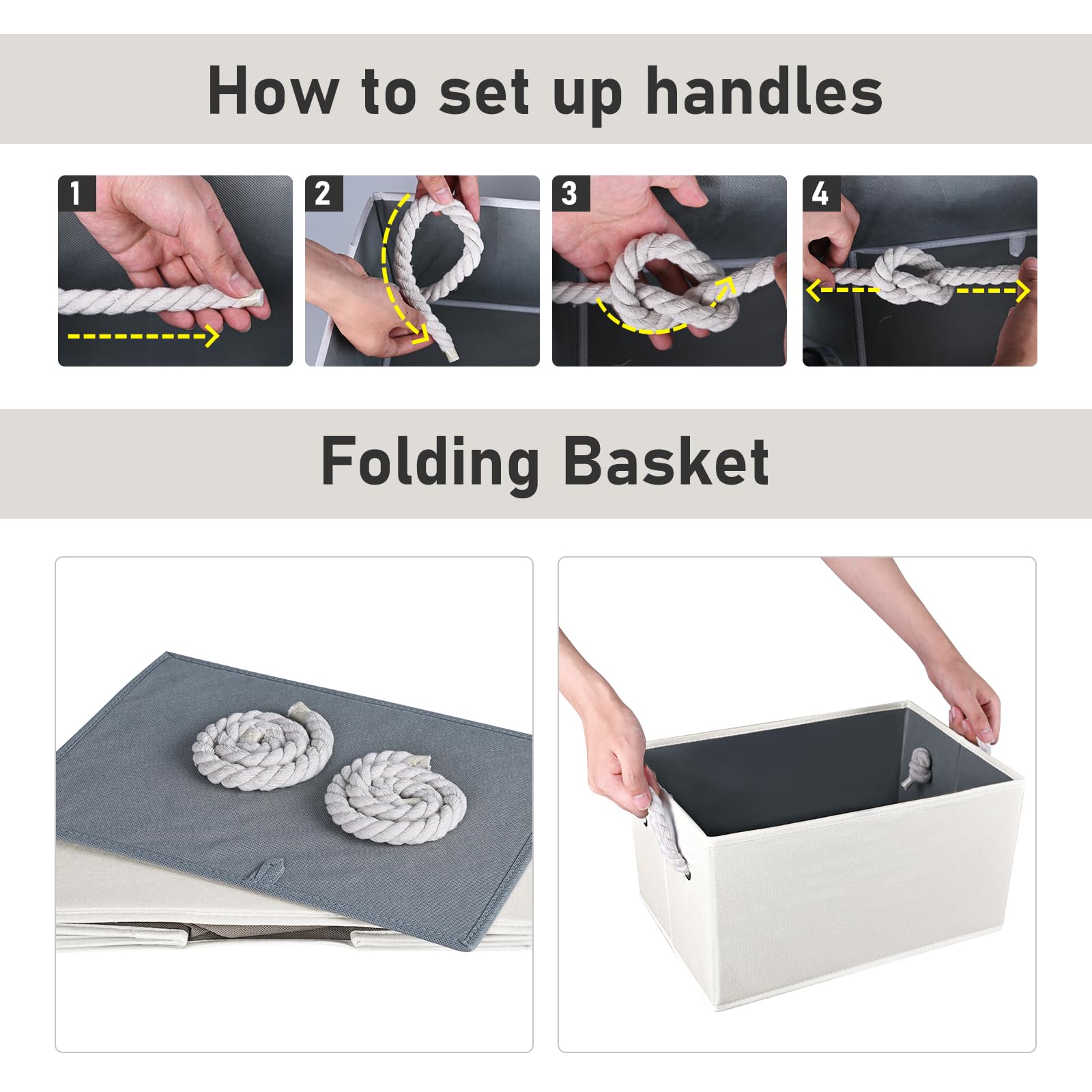 Coyacool Fabric Storage Bins 4-Pack, Collapsible Storage Baskets For Organizing Toys, Books, Shelves, Closet, Linen Storage Boxe