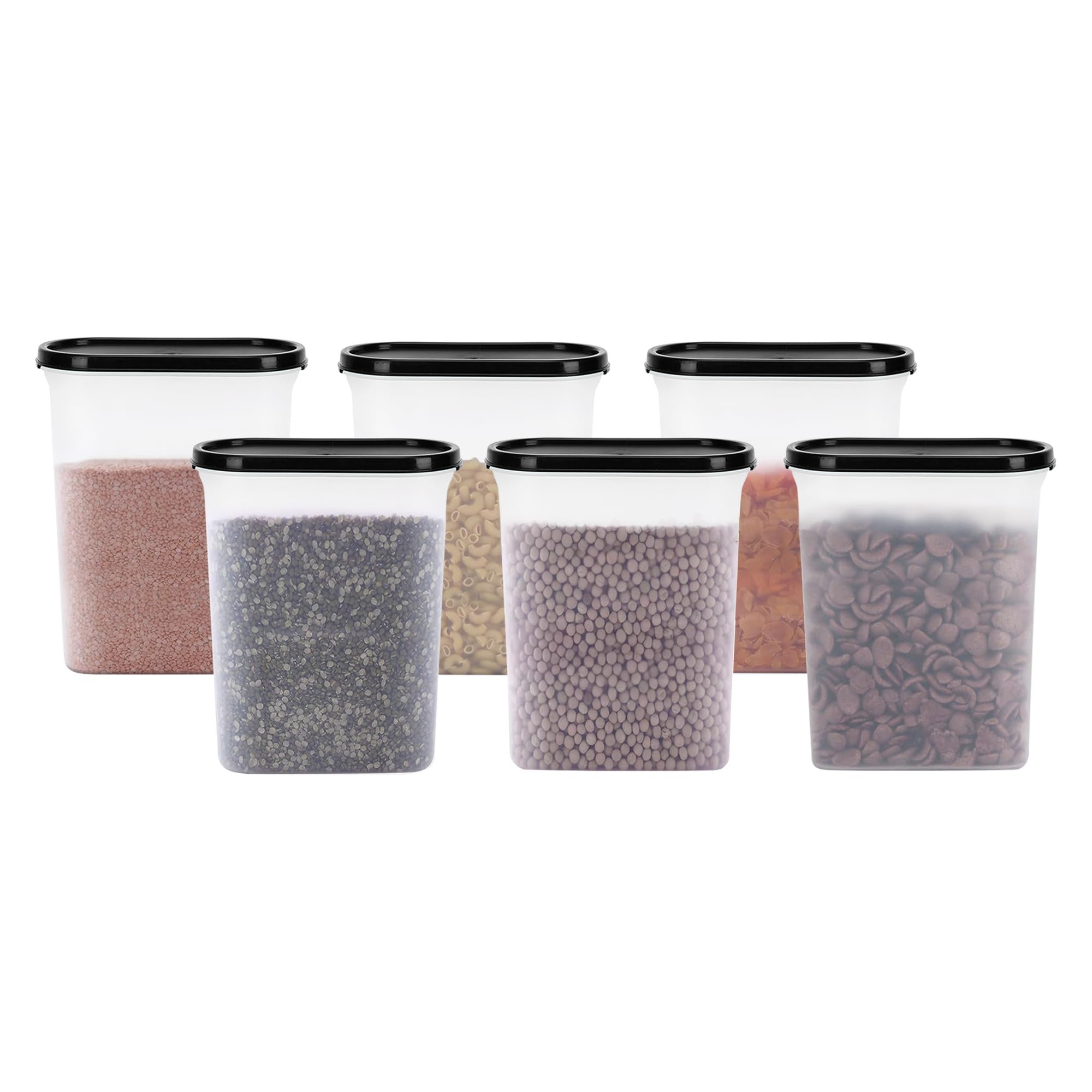 Cutting Edge 2400Ml AntiBacterial Modular Container Black Lid (Set Of 6)