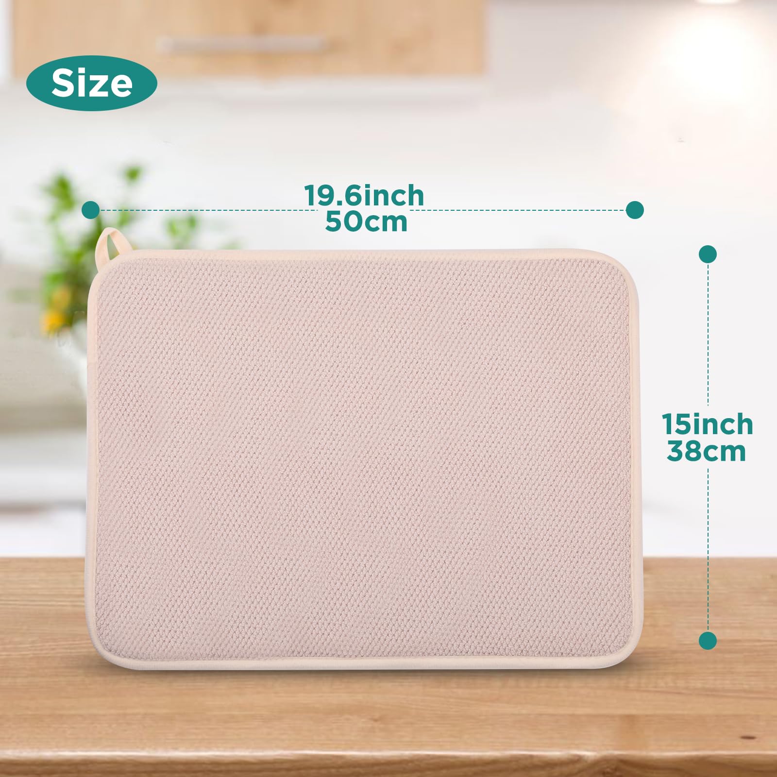Geeric Microfiber Dish Drying Mat, Super Absorbent Kitchen Dish Drying Pad, Reversible For Countertop, 12*16 Inch Yellow