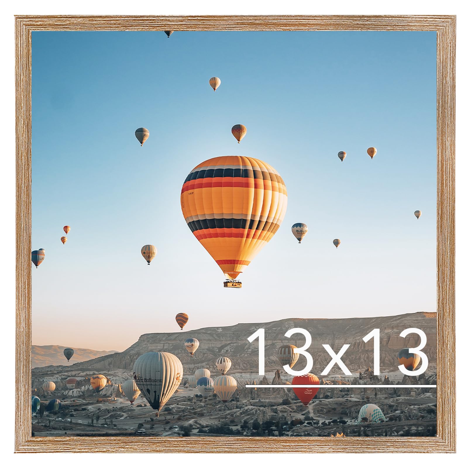 JCJMY 13x13 Picture Frame Rustic Brown for Wall Hanging, Wall Mounting Horizontally or Vertically, 13 x 13 Square Wall Gallery P