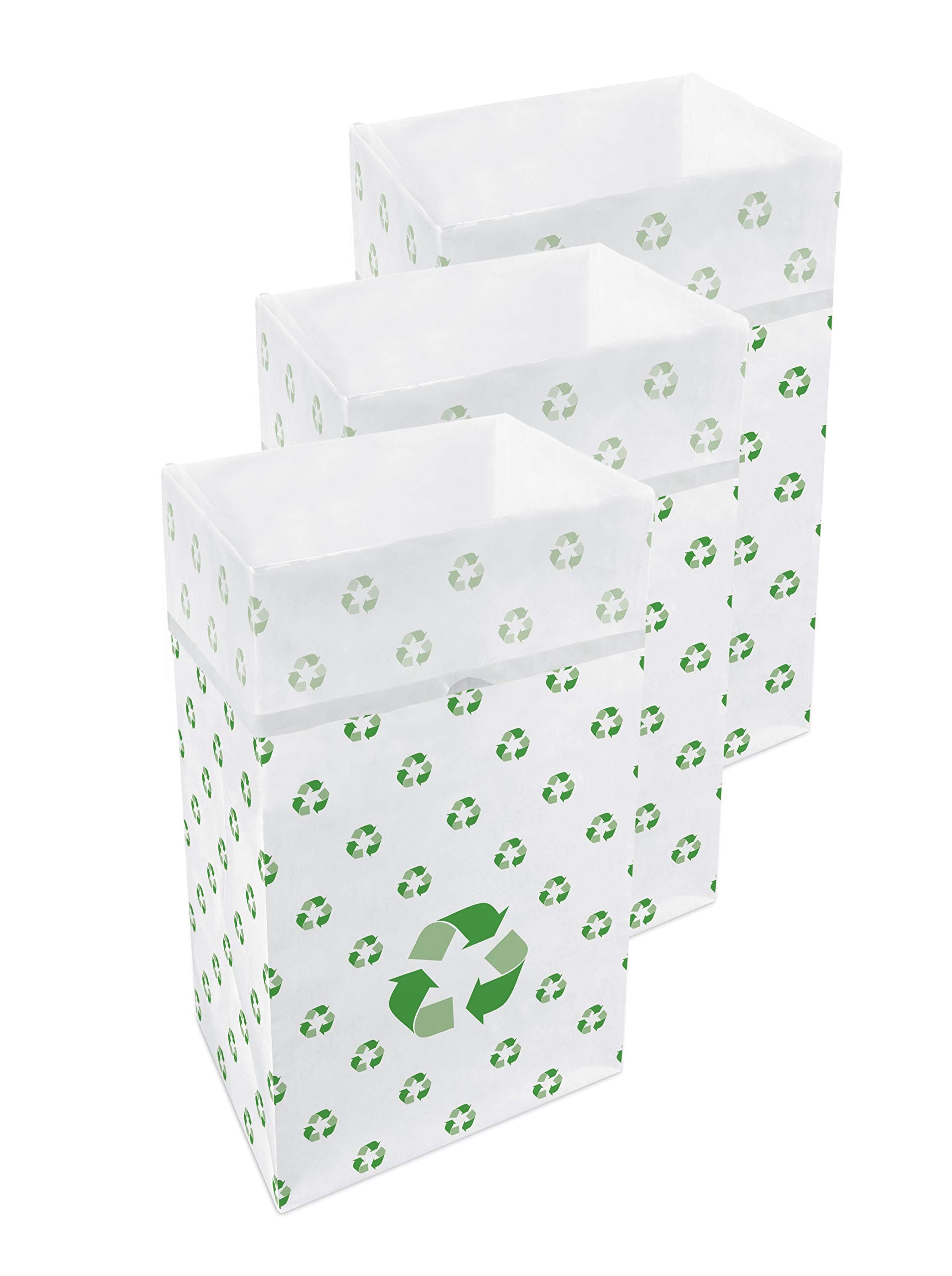 Clean Cubes 30 Gallon Disposable Trash Cans (3-Pack). Reusable Garbage And Recycling Bins For Parties, Events, And More (Recycle