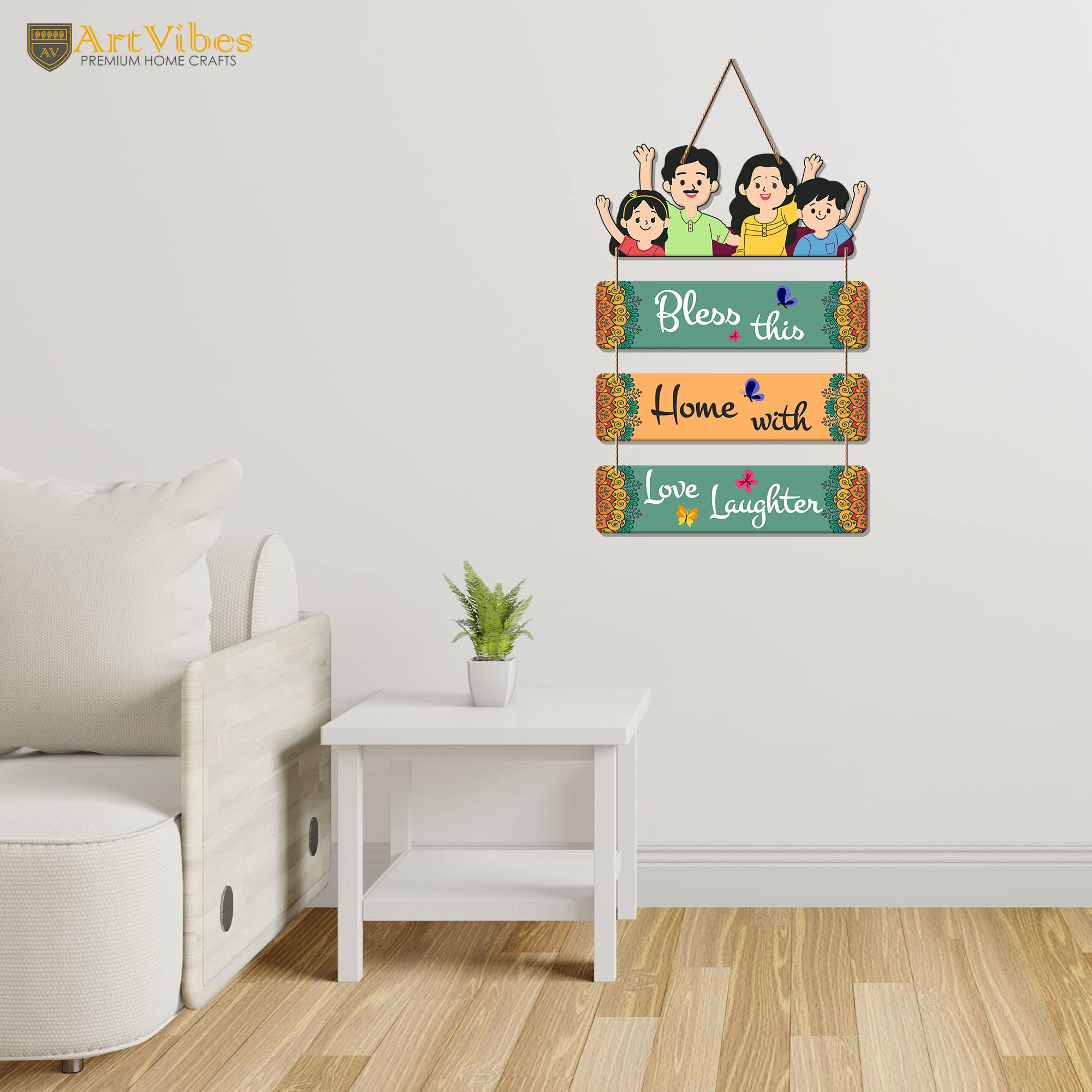 Artvibes Home Quote Decorative Wall Art MDF Wooden Hanger for Living Room | Bedroom | Gift | Wood Art Hanging For Home Decoratio