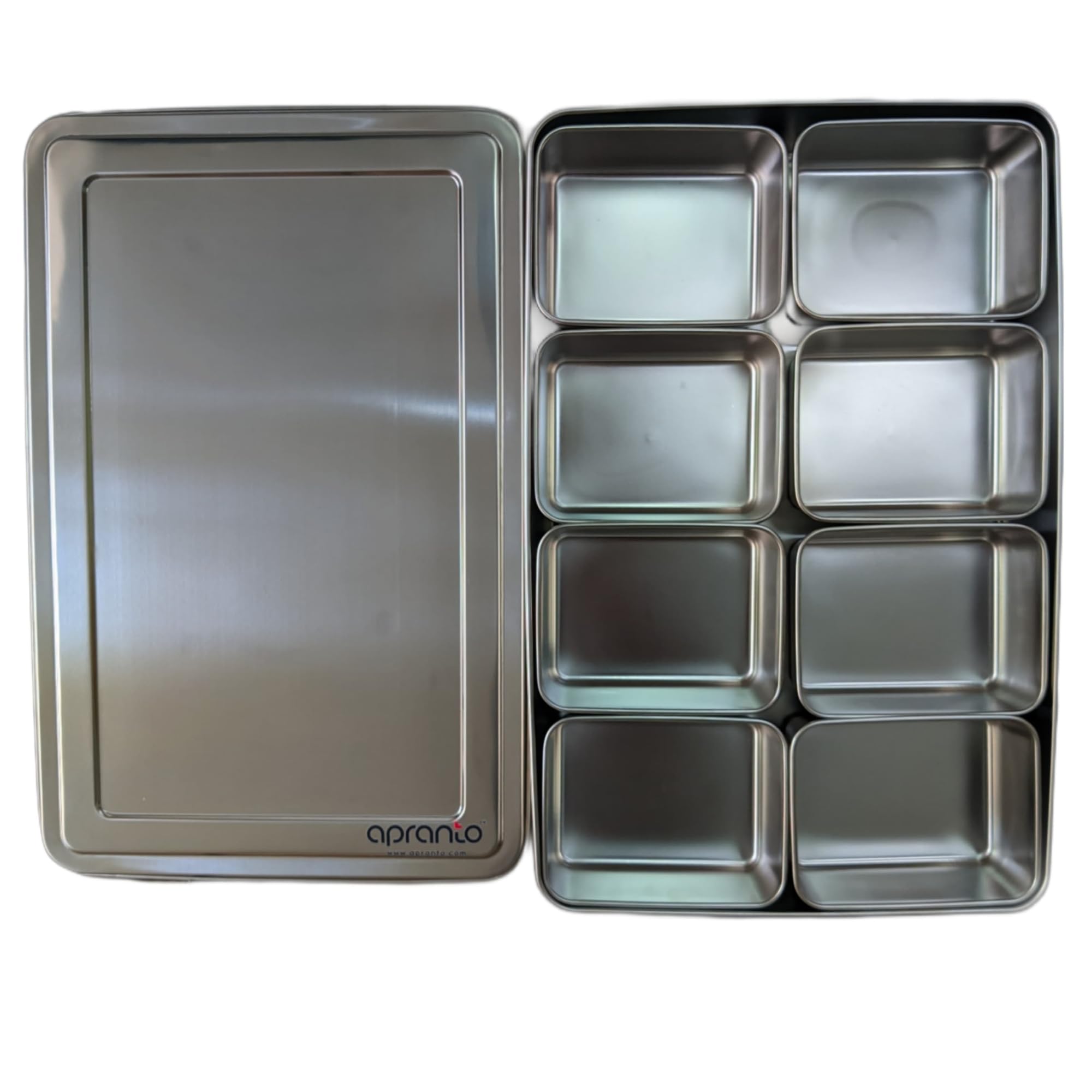 Apranto Masala Box | Spice Box | Dry Fruits And Salad Box | Stainless Steel | Big Containers | Ideal For Home, Restaurants, Cafe
