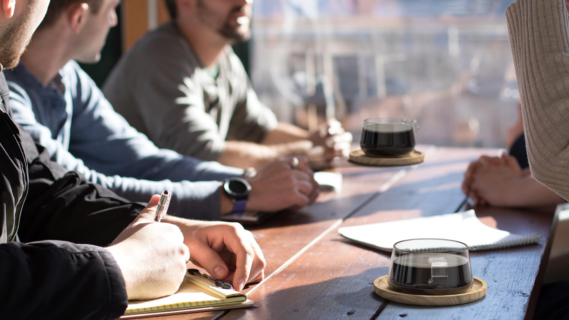 Viva Classic Glass Coffee Mug Or Tea Cup And Saucer Made Of Bamboo Wood - 9 Oz / 250Ml - Perfect For Cappuccinos, Macchiatos, An