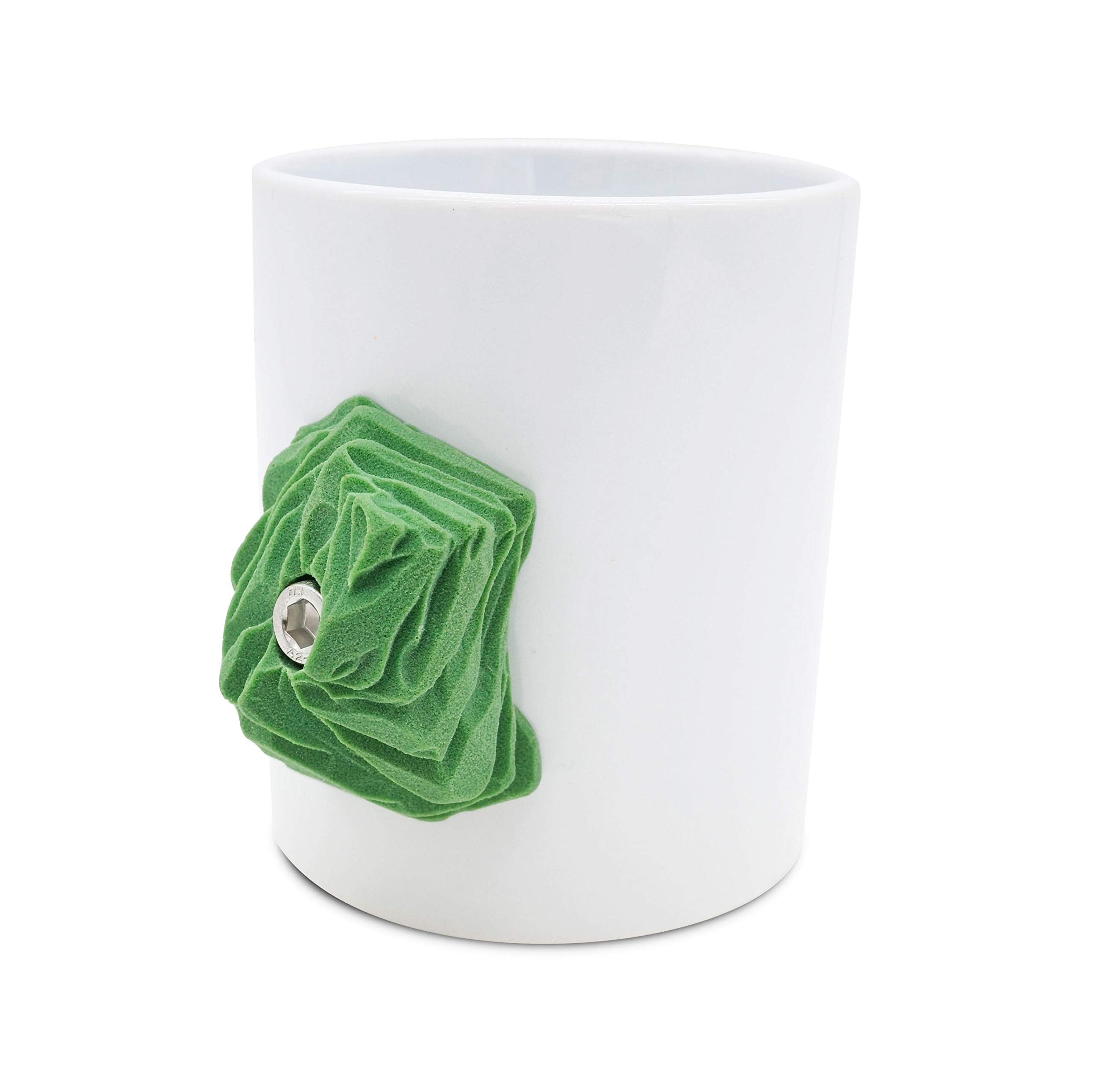 BG Climbing Rock Climbing Mug: Green 12 oz Coffee or Tea Cup with Realistic Hand Hold Grip for Climbers, Perfect for Enjoying a