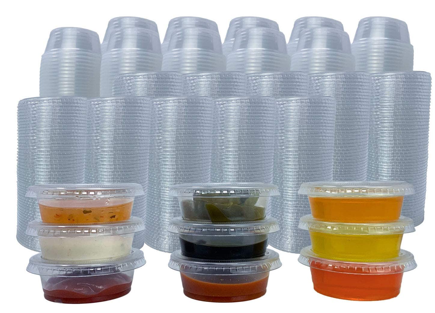 Reli. 1.5 oz Small Containers with Lids 500 Sets | Plastic Portion Cups