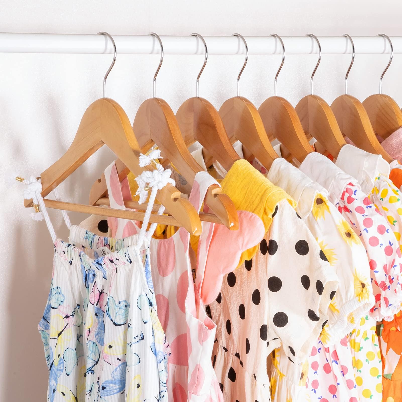 House Day Wooden Baby Hangers For Closet 20 Pack, Kids Wooden Hangers Baby Clothes Hangers, 360 Swivel Hook Heavy Duty Toddler H