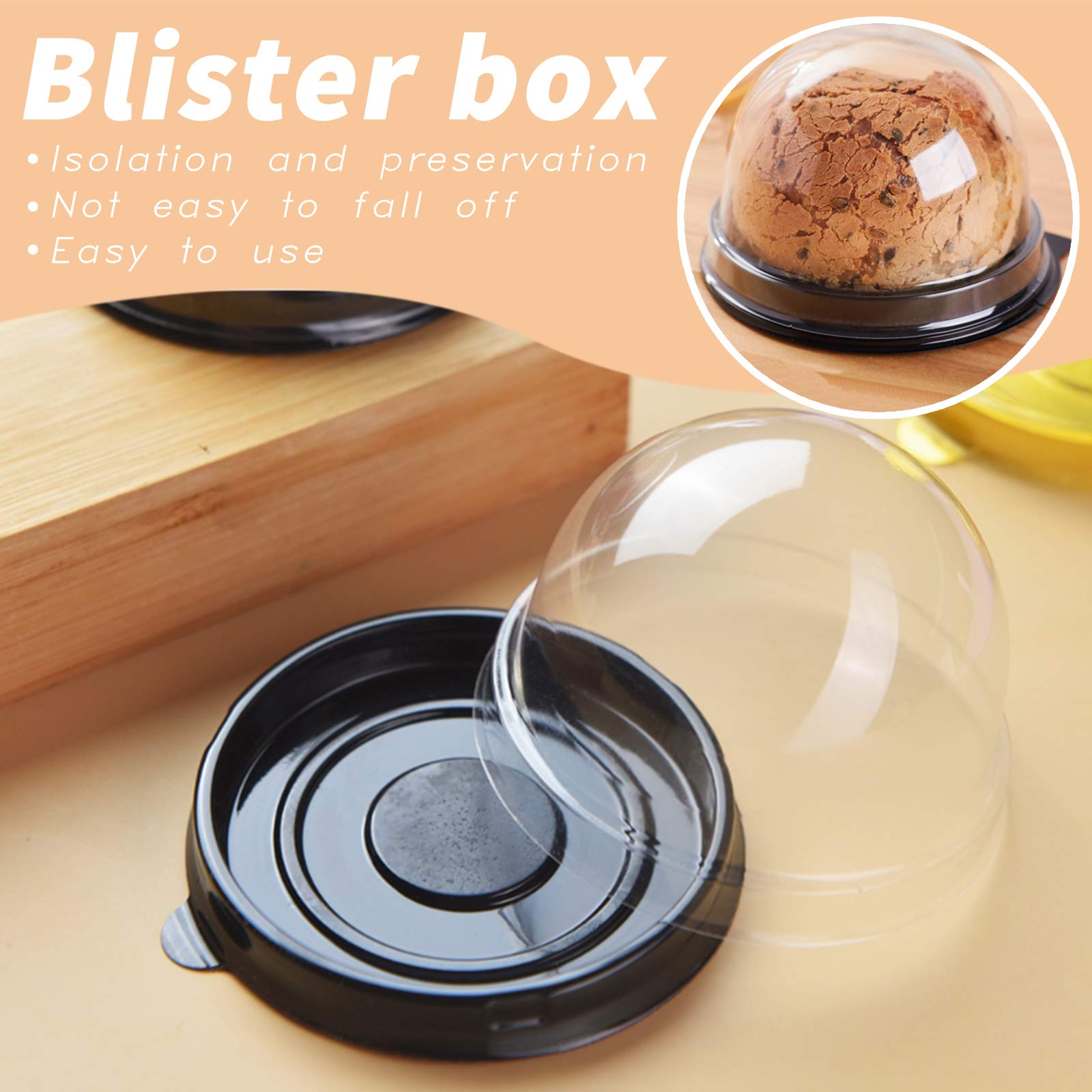 Mr.Foam Clear Plastic Mini Cupcake Container,50 Pc Desk Pet Containers Mooncake Boxes Muffin Pod Dome Muffin Single Desk Pet Hol