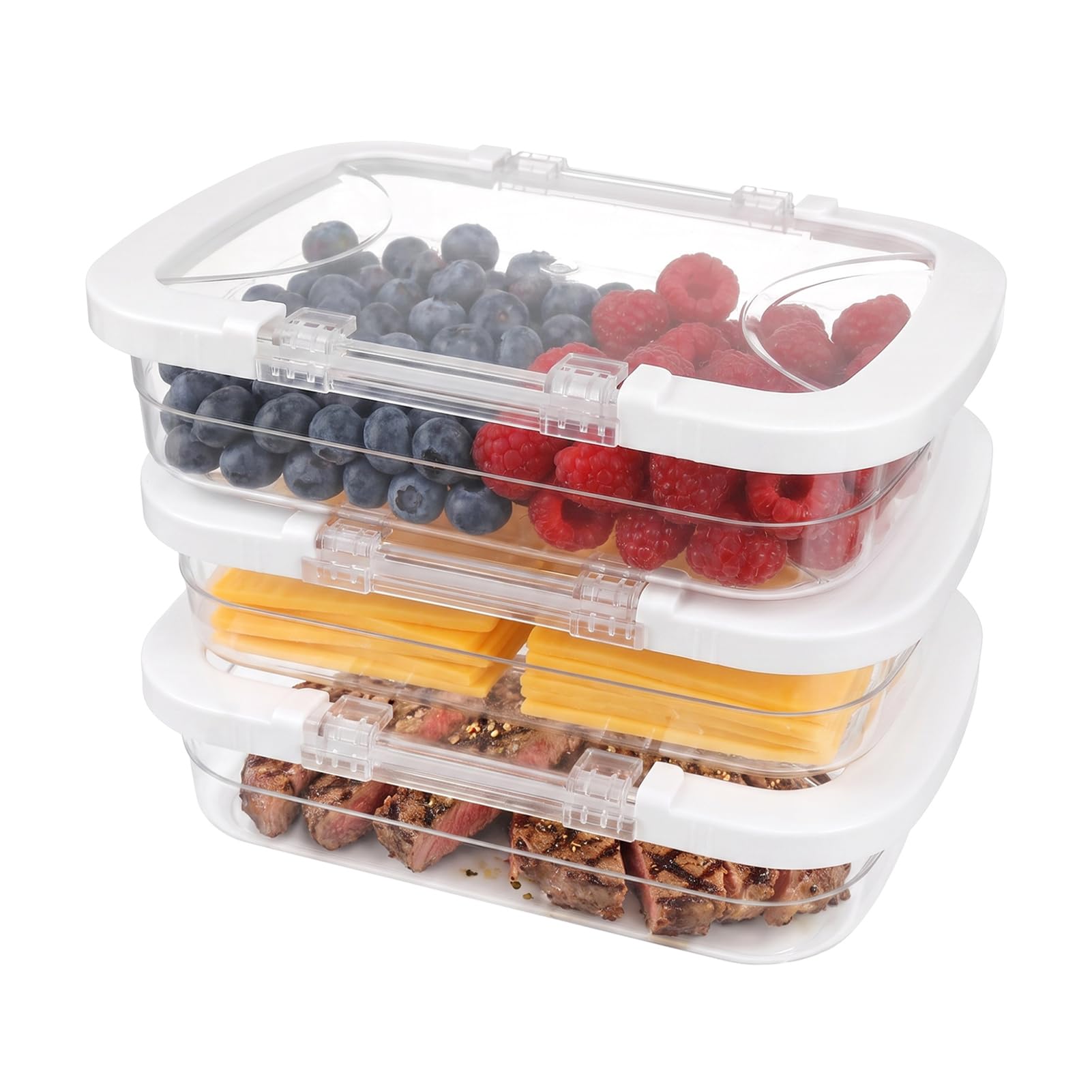 3 Pack Deli Meat Container for Fridge, Stackable Refrigerator Organizer