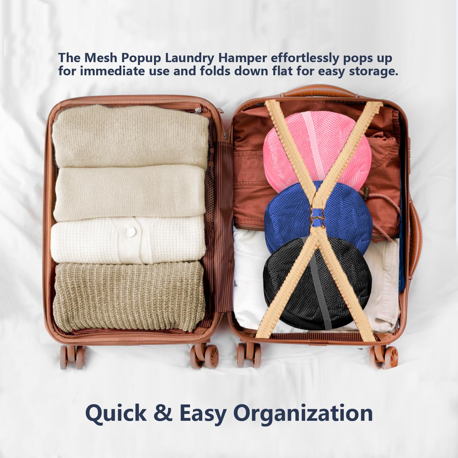 Lxlovesm Pop Up Hamper, Mesh Popup Laundry Hamper, Clothes Basket, Collapsible Hamper For Laundry, Hamper For Travel And Storage