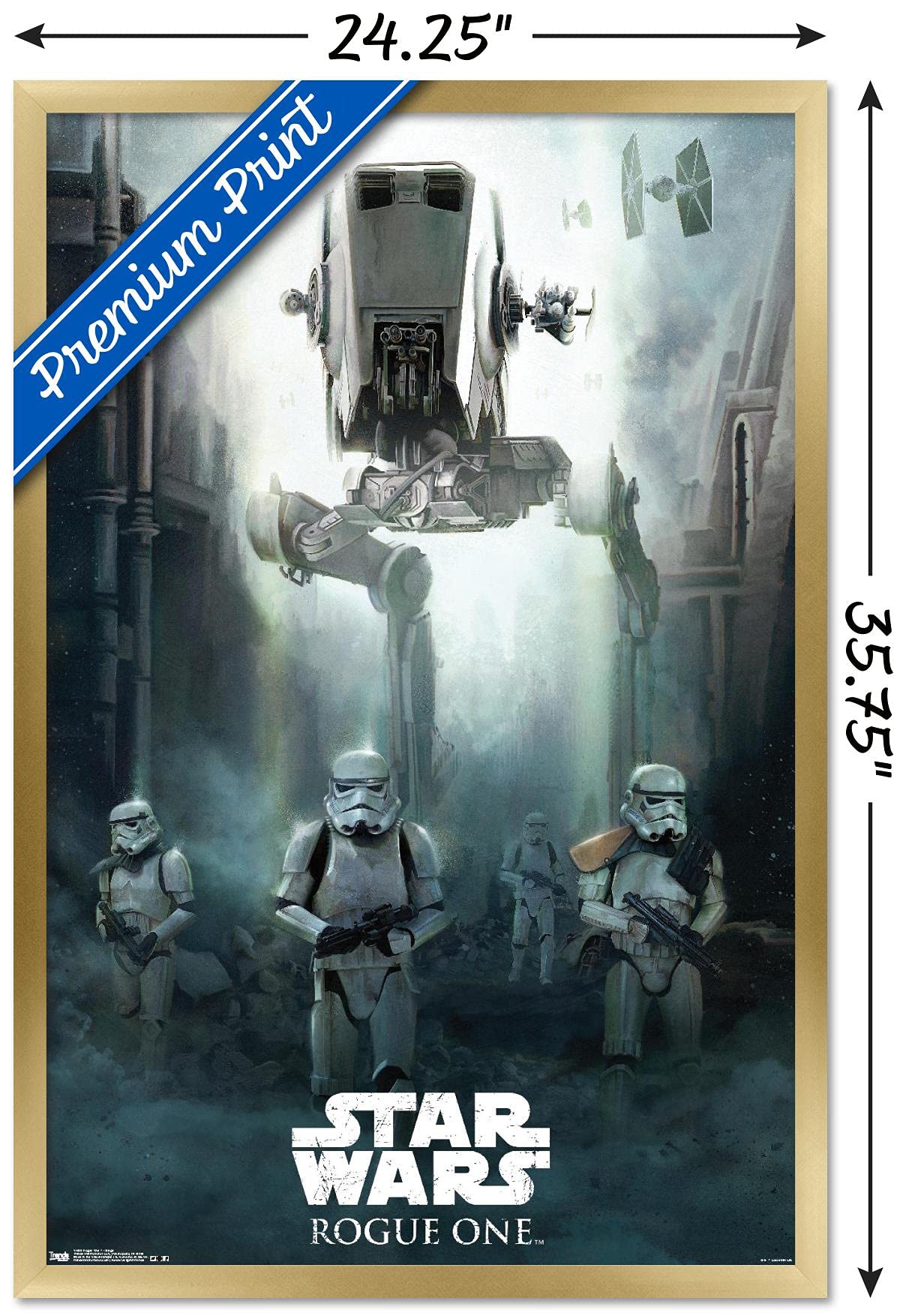 Trends International Star Wars: Rogue One - Siege Wall Poster, 22.375'' X 34'', Gold Framed Version