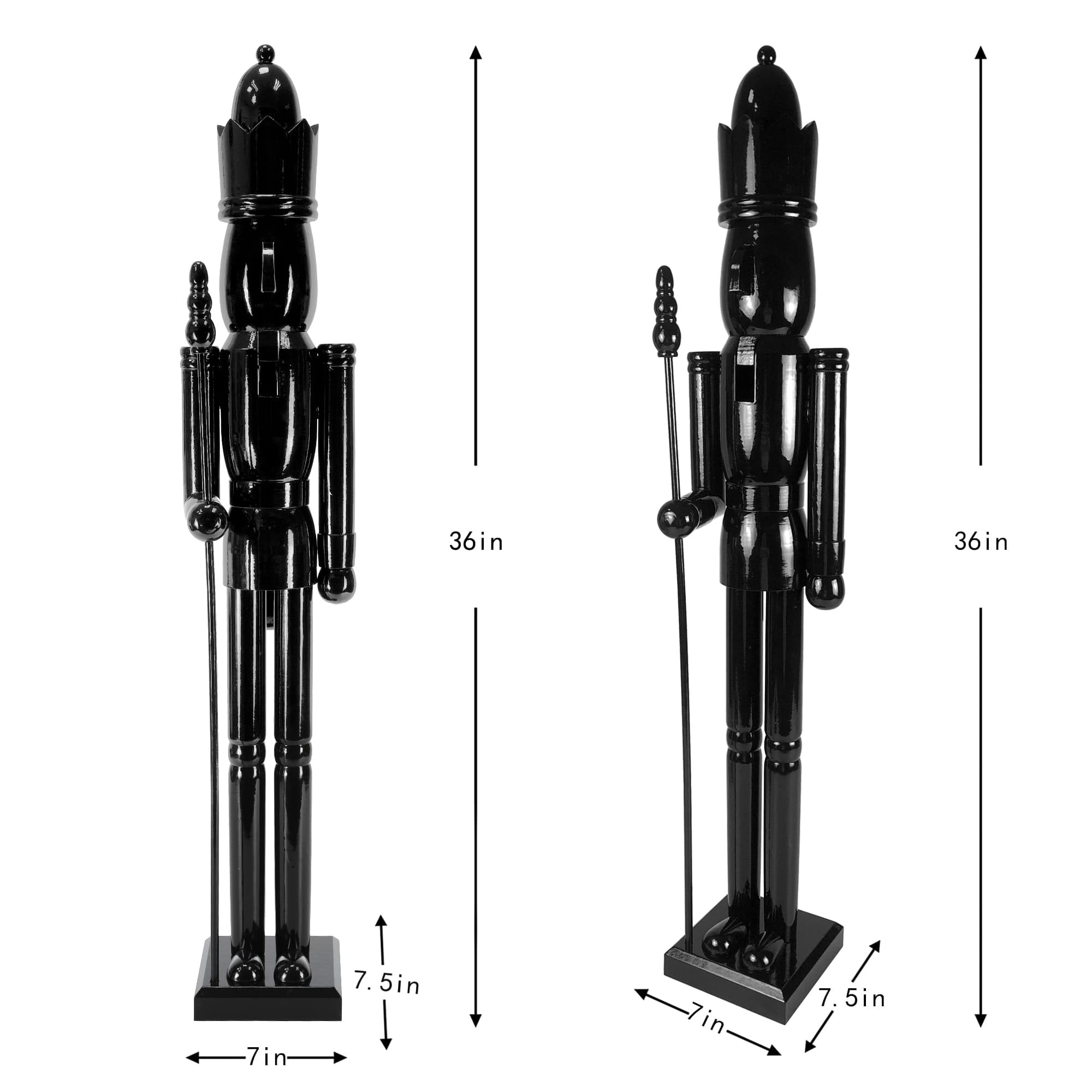 Jeco Inc. 36 Inch Wooden Black King Nutcracker