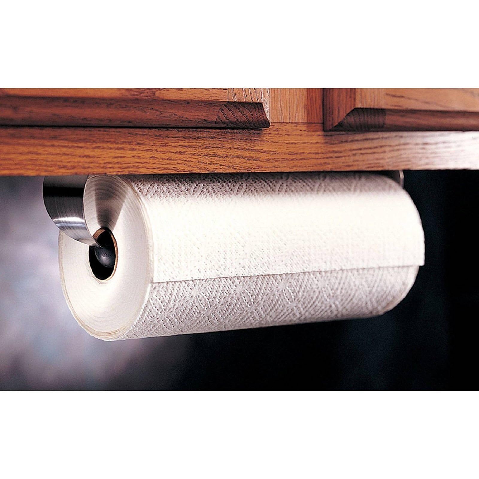 Kuafu Paper Towel Holder For Kitchen, Under Cabinet, Secure Screw Mounting, Silver Stylish Stainless Steel, Convenient Rollable